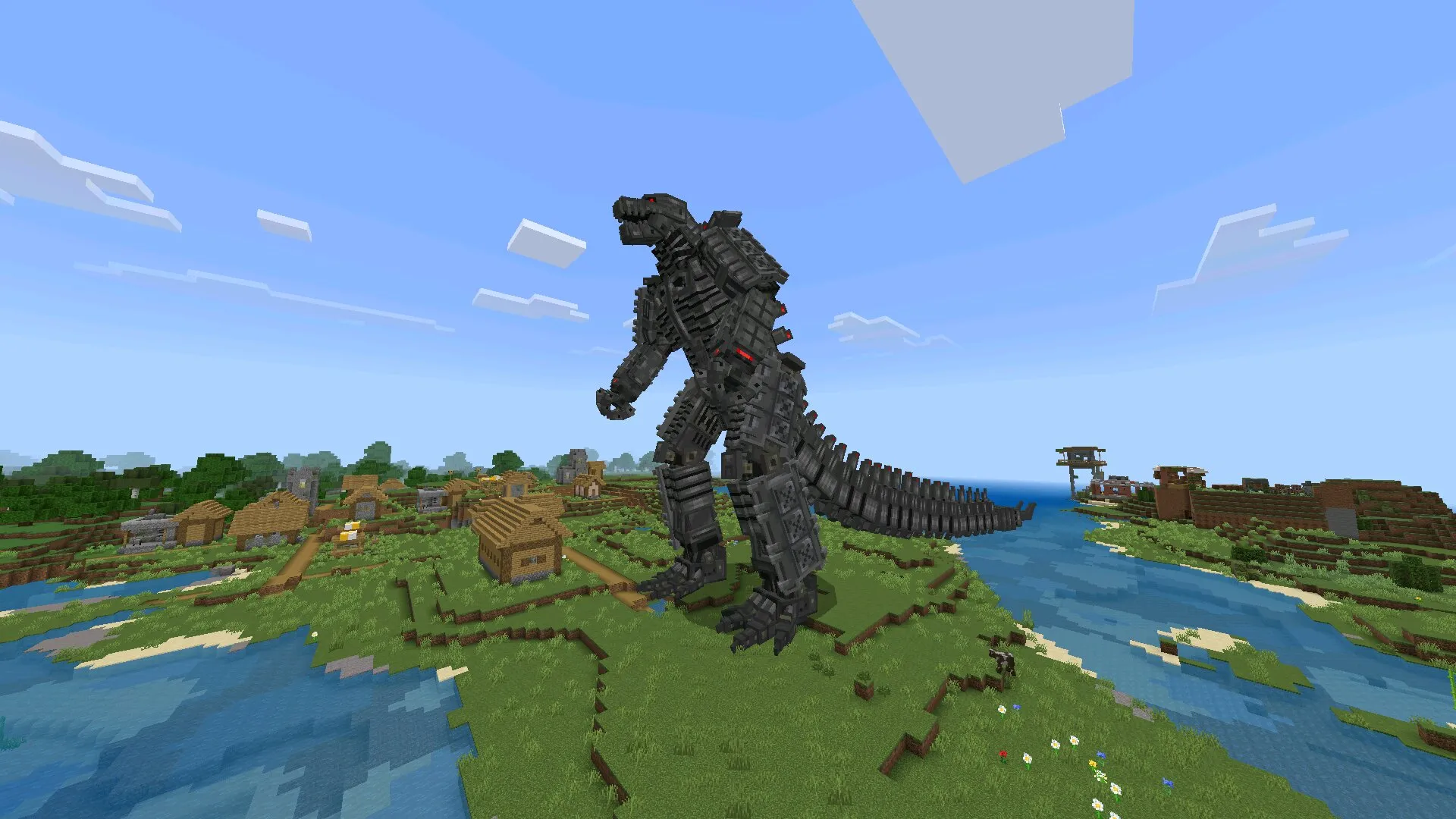 Монстр из мода на кайдзю в Майнкрафт ПЕ