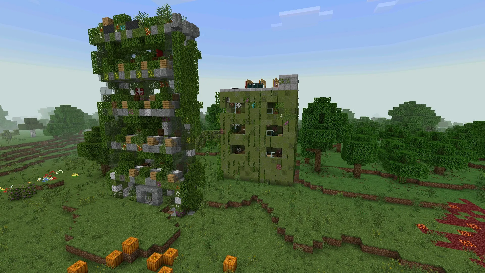 Город из мода на кордицепс в Майнкрафт ПЕ