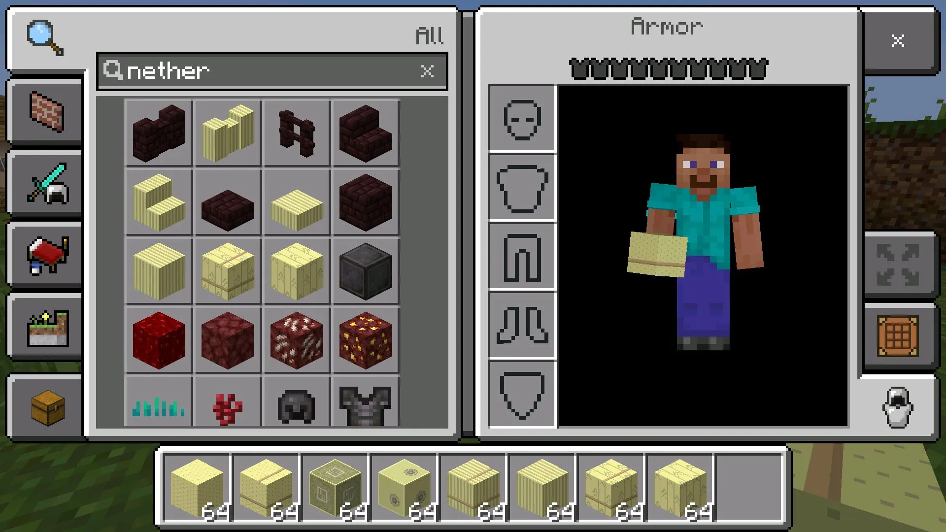 Инвентарь из текстур Faithful backrooms в Майнкрафт ПЕ