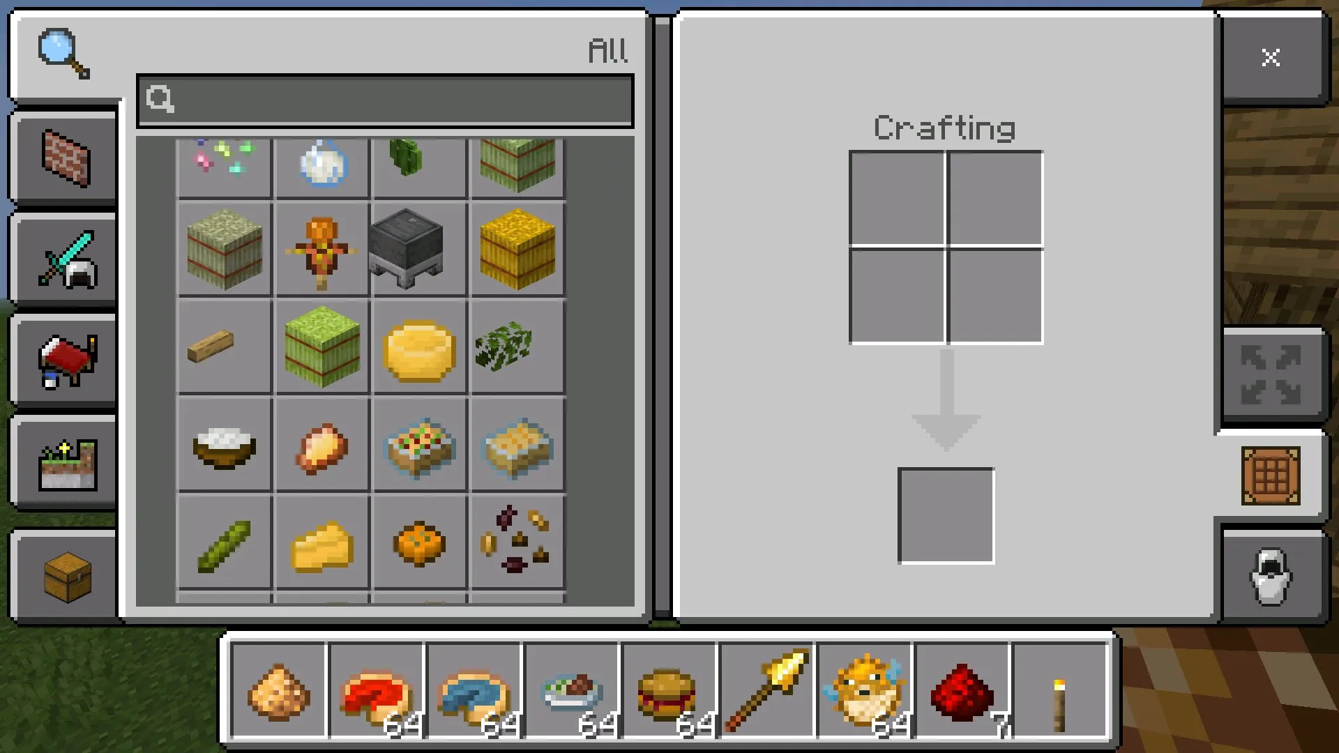 Инвентарь из мода на вырасти сад в Майнкрафт ПЕ