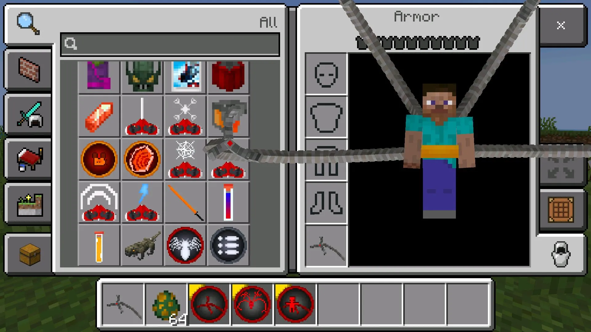 Инвентарь из мода на доктора осьминога в Майнкрафт ПЕ