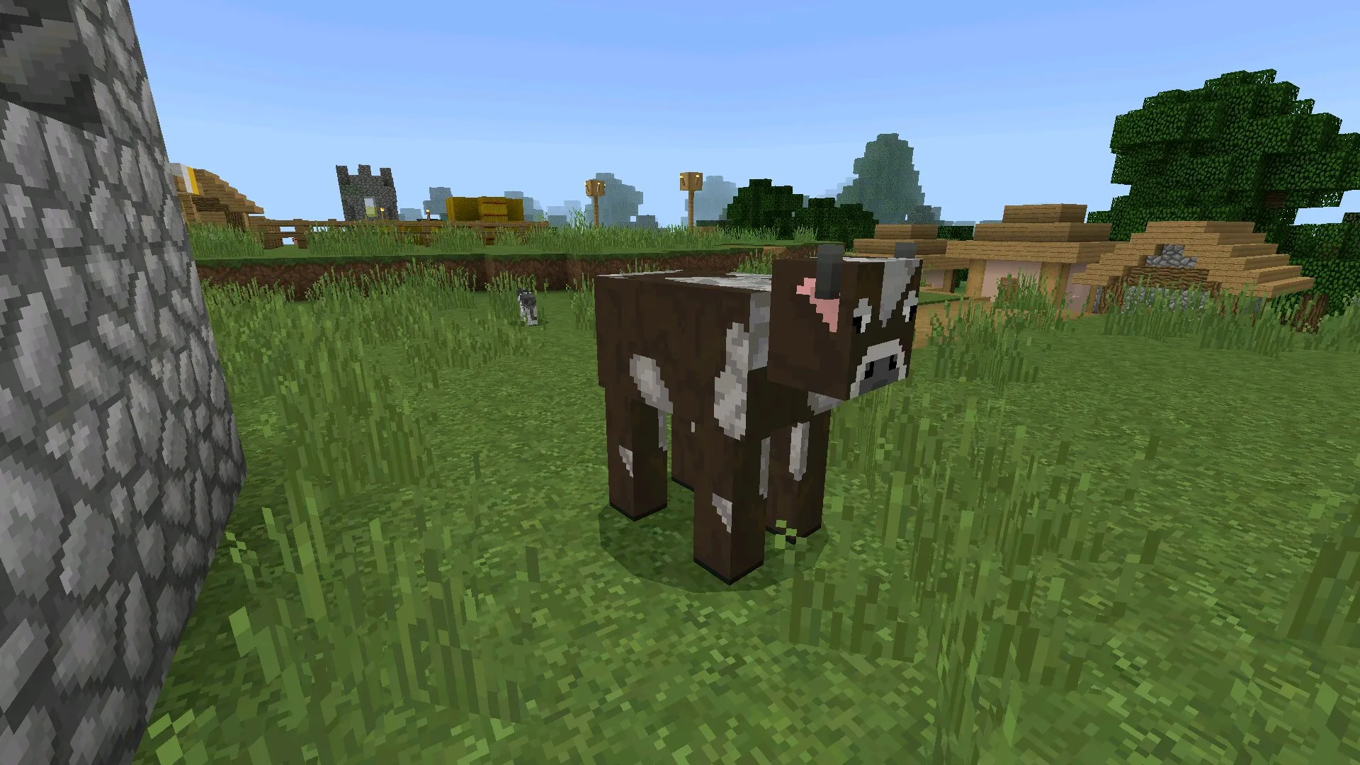 Корова из текстуры classic Faithful в Майнкрафт ПЕ