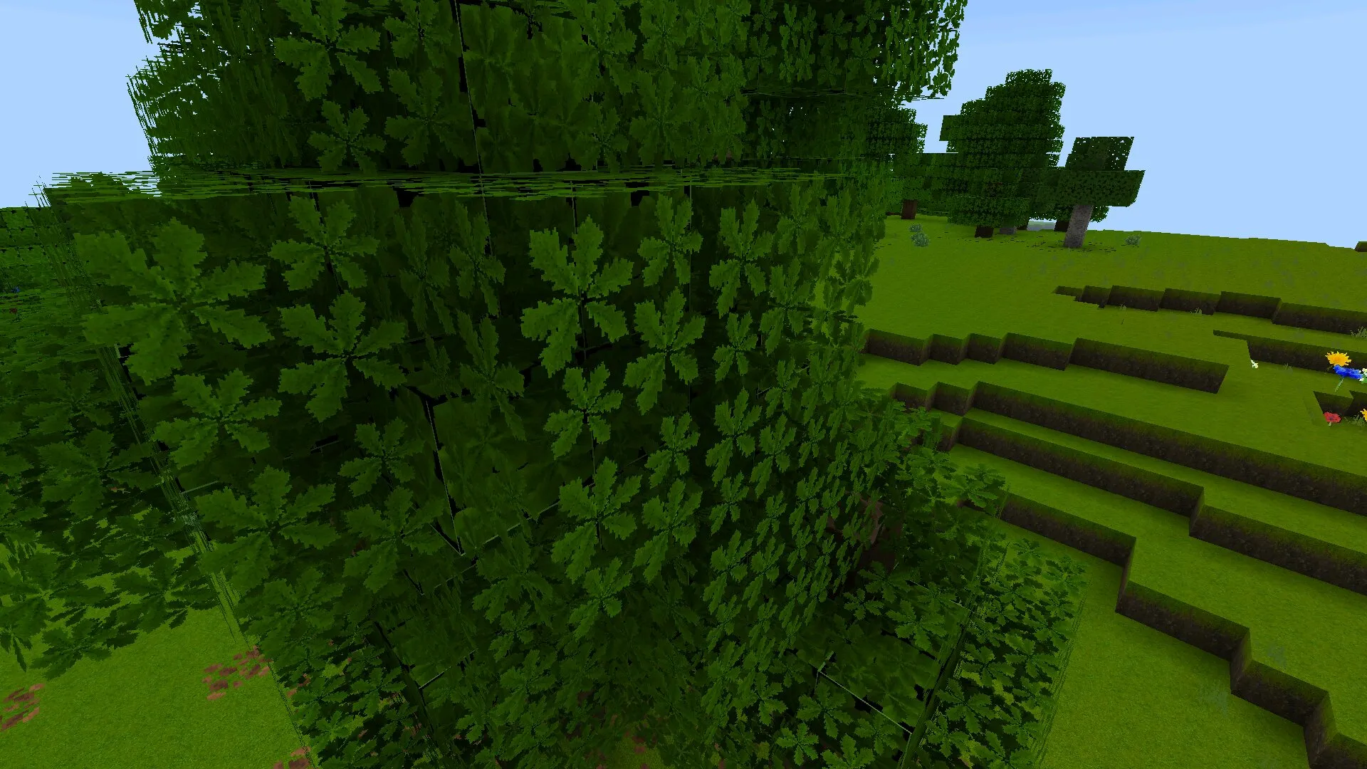 Листики из текстур Faithful 128 на 128 в Майнкрафт ПЕ