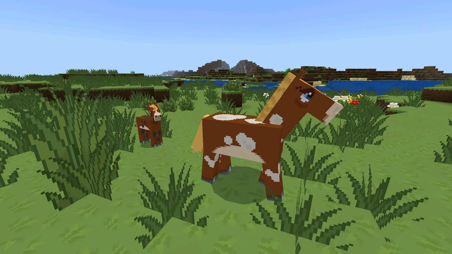 Лошадь из мультяшных текстур в Майнкрафт ПЕ