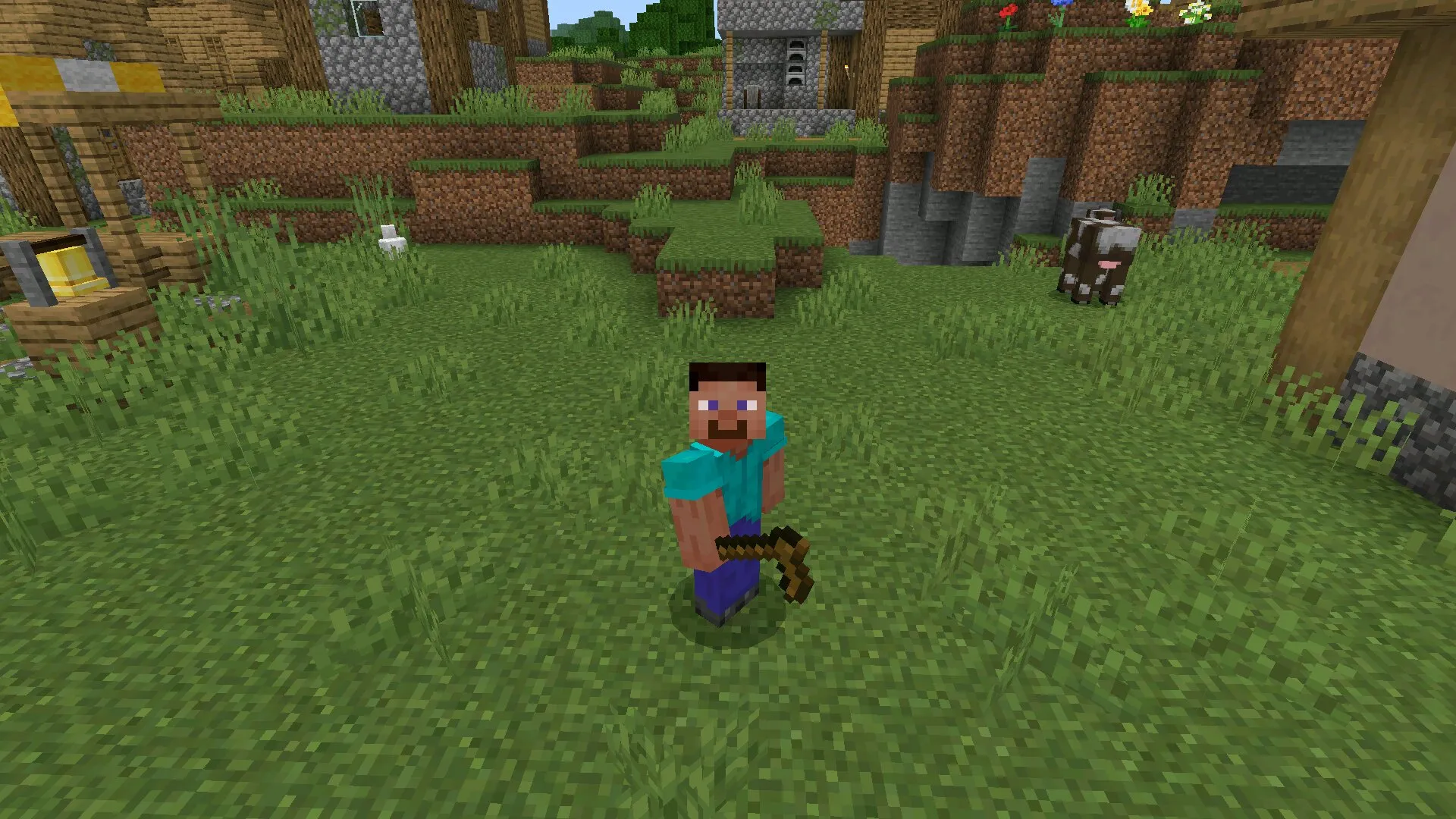 Мотыга из мода на прочность предметов в Майнкрафт ПЕ