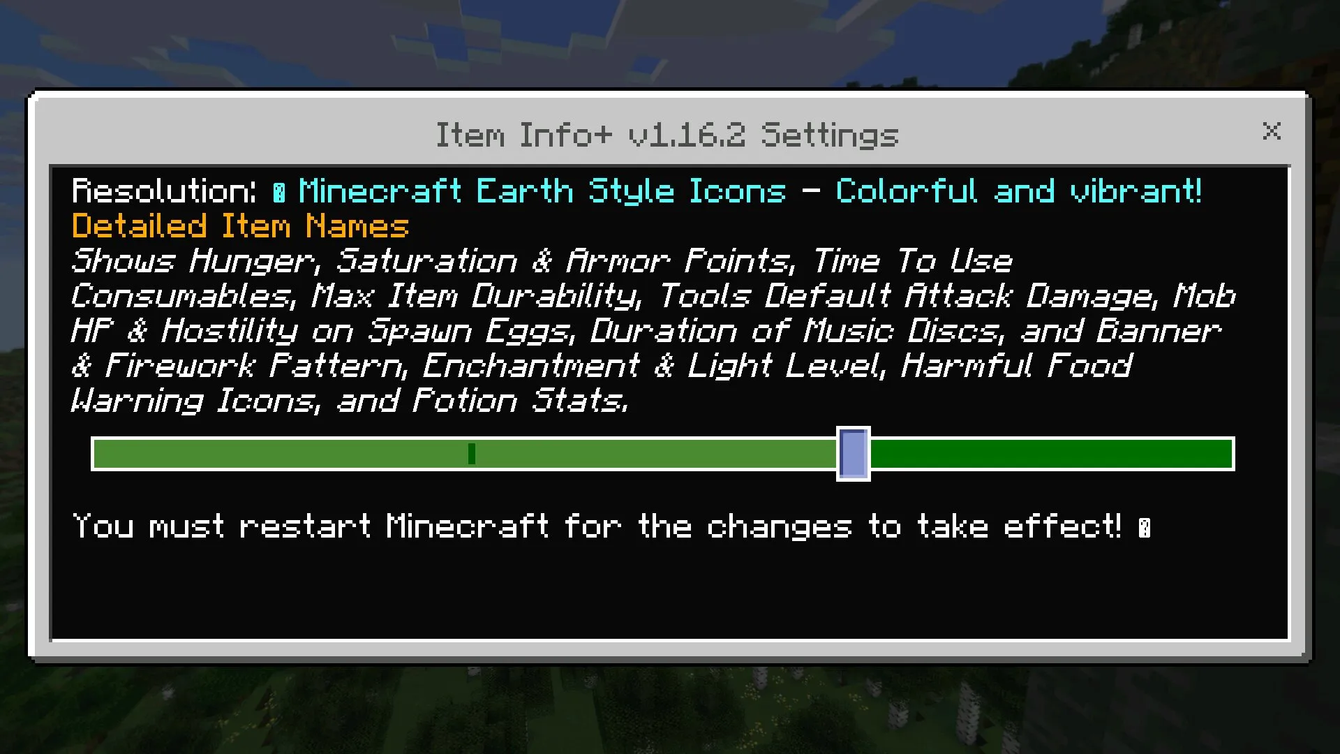 Настройка из мода на название предметов в Майнкрафт ПЕ