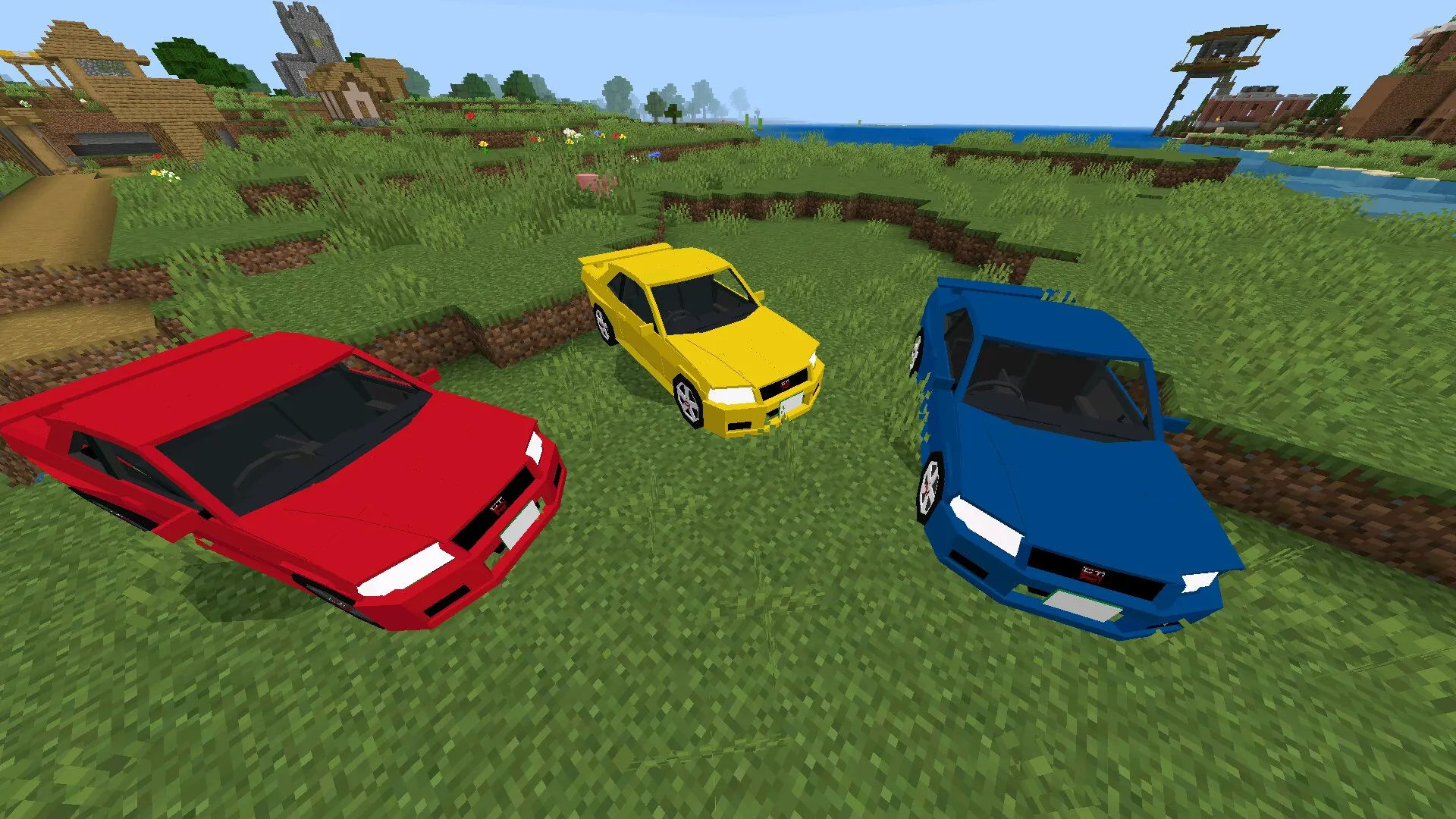 Ниссан из мода на гоночные машины в Майнкрафт ПЕ