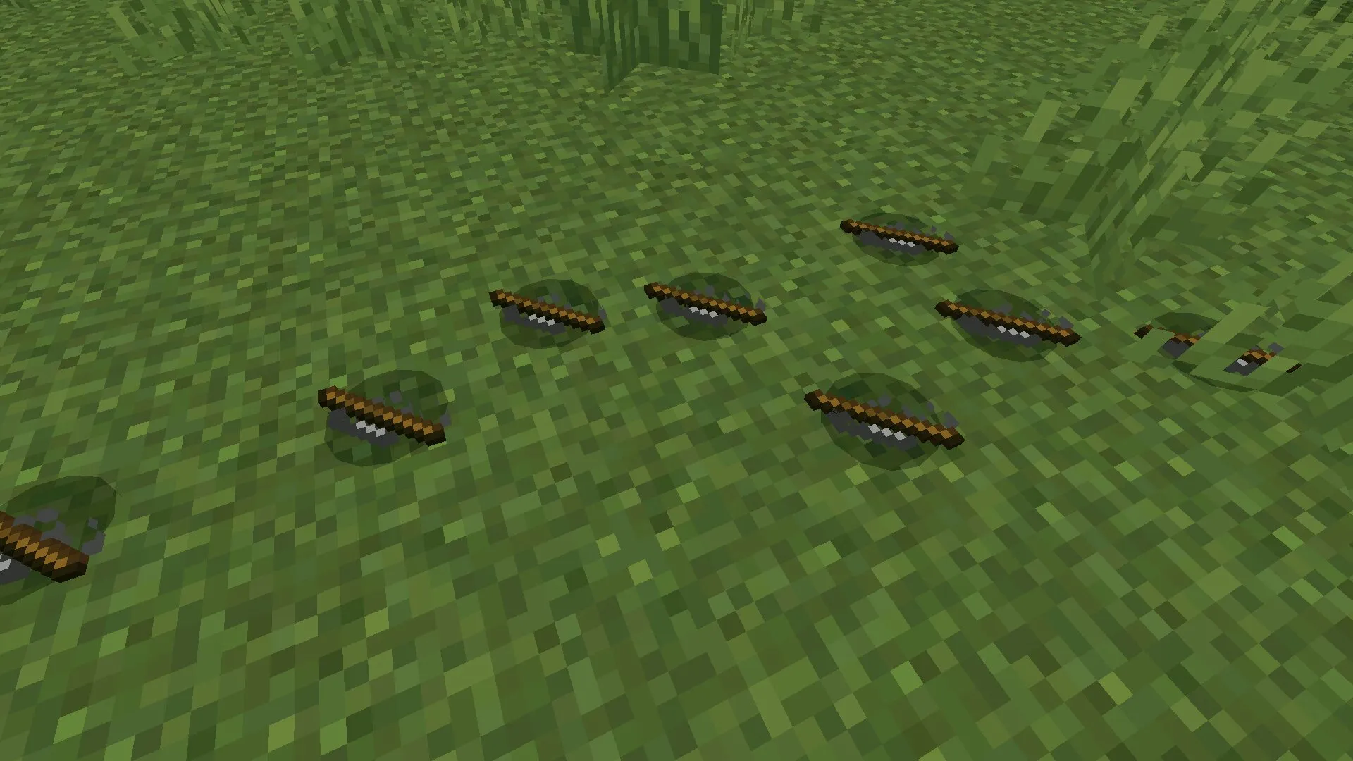 Палки из мода на падение предметов в Майнкрафт ПЕ