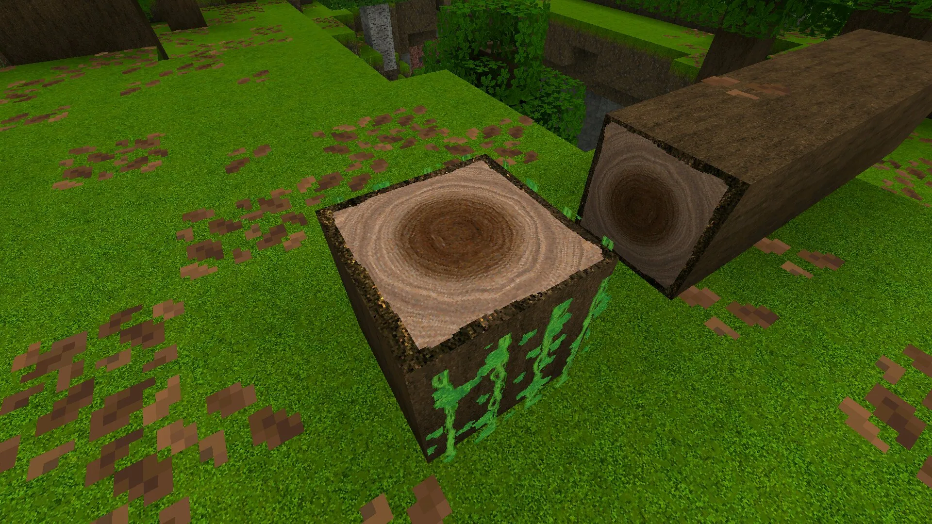 Пенек из текстур Faithful 128 на 128 в Майнкрафт ПЕ