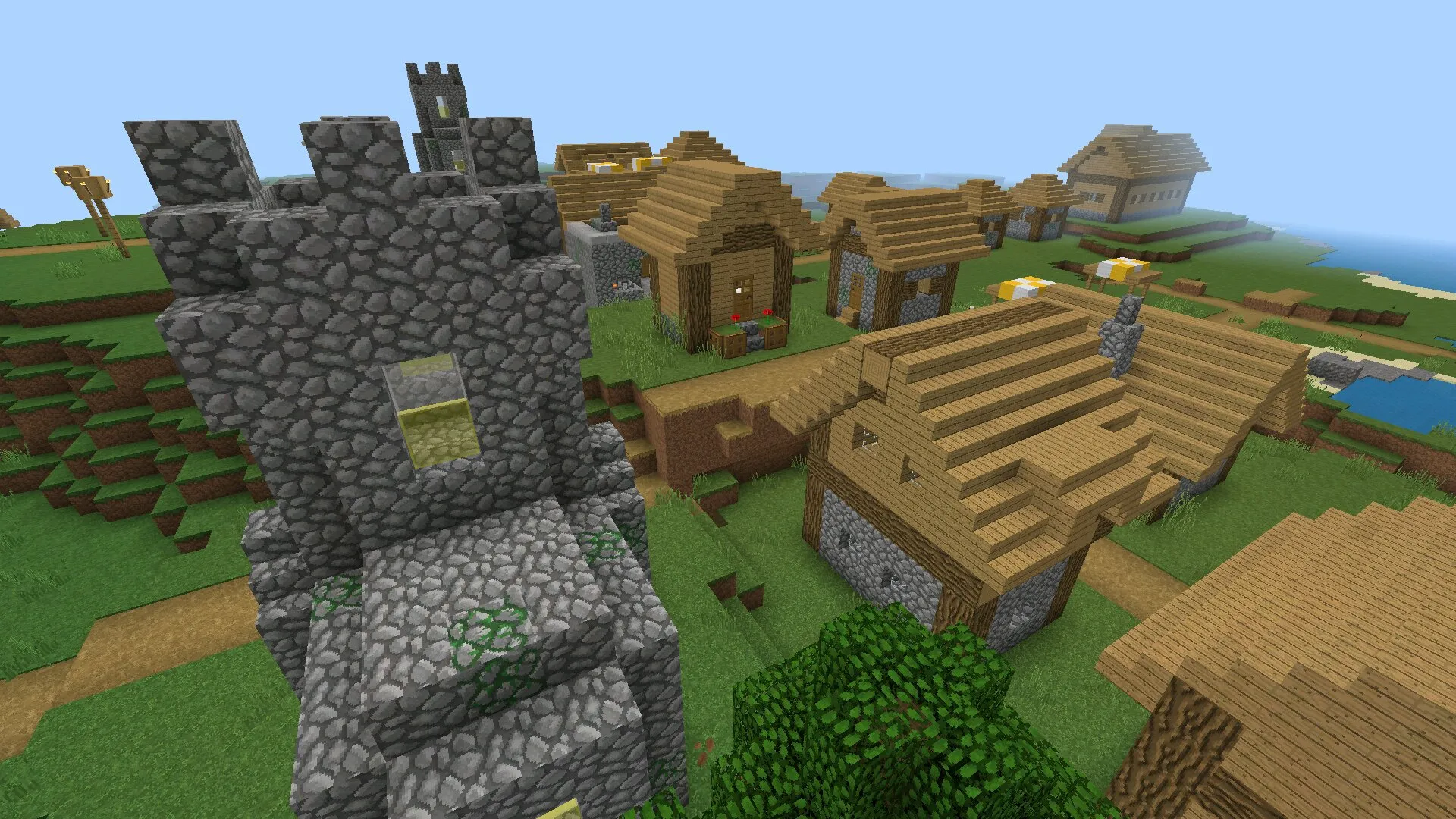 Поселение из текстуры classic Faithful в Майнкрафт ПЕ