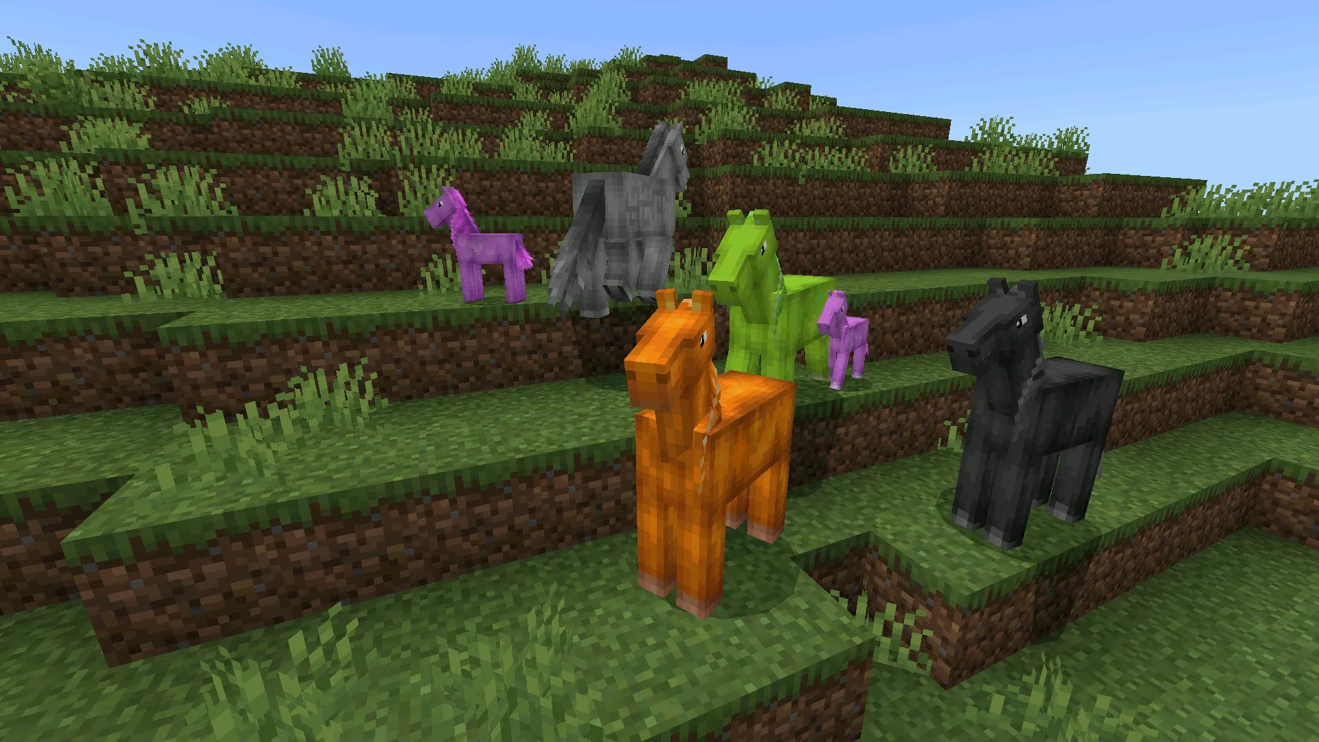 Разнообразие из мода на Лошадей в Майнкрафт ПЕ
