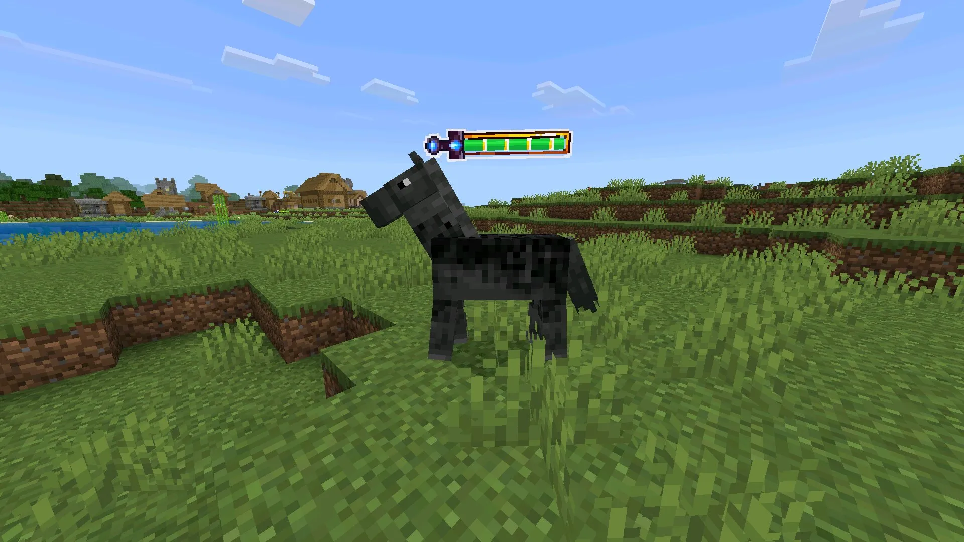 Лошадь из мода на отображение урона в Майнкрафт ПЕ