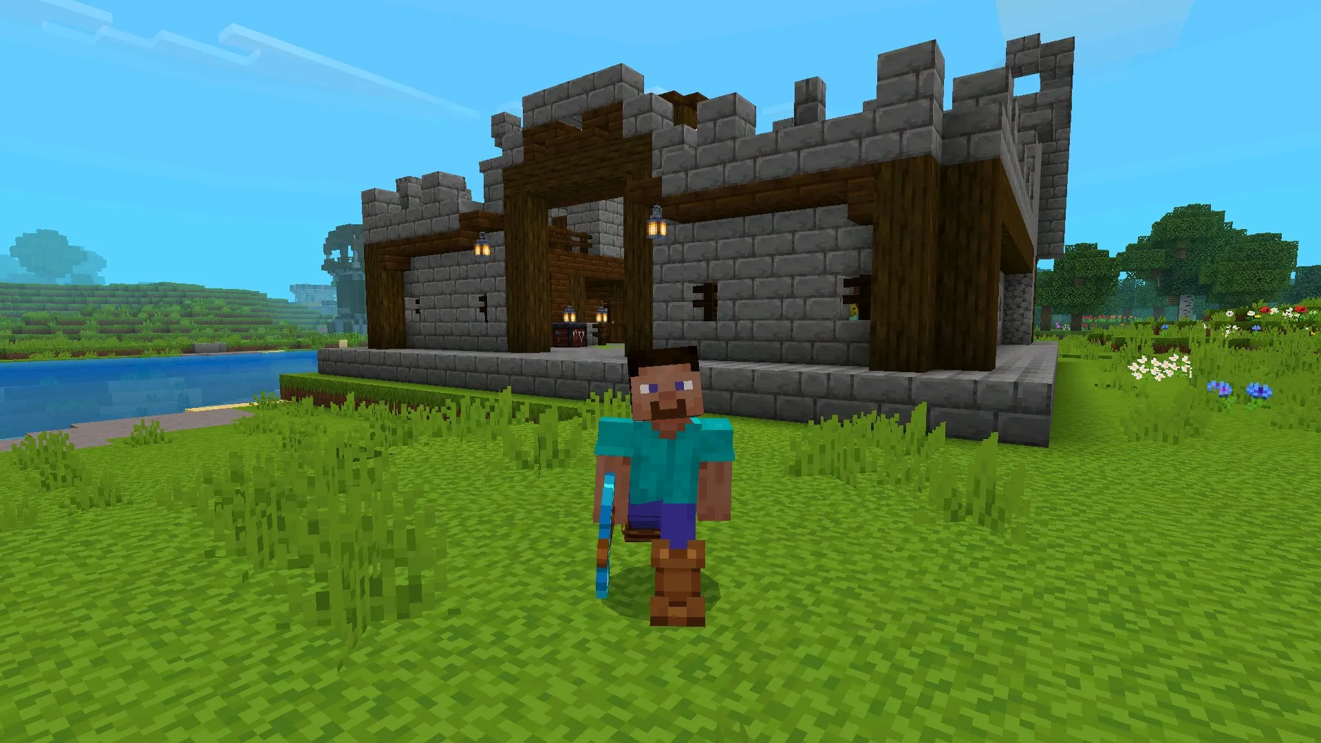 Стив из текстуры Action and Stuff в Майнкрафт ПЕ