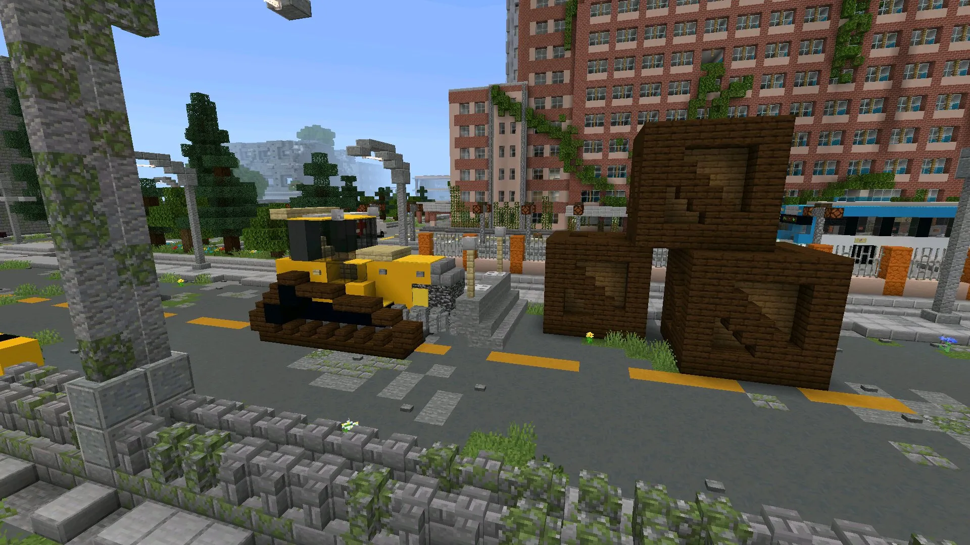 Техника из карты на Заброшенный Город в Майнкрафт ПЕ