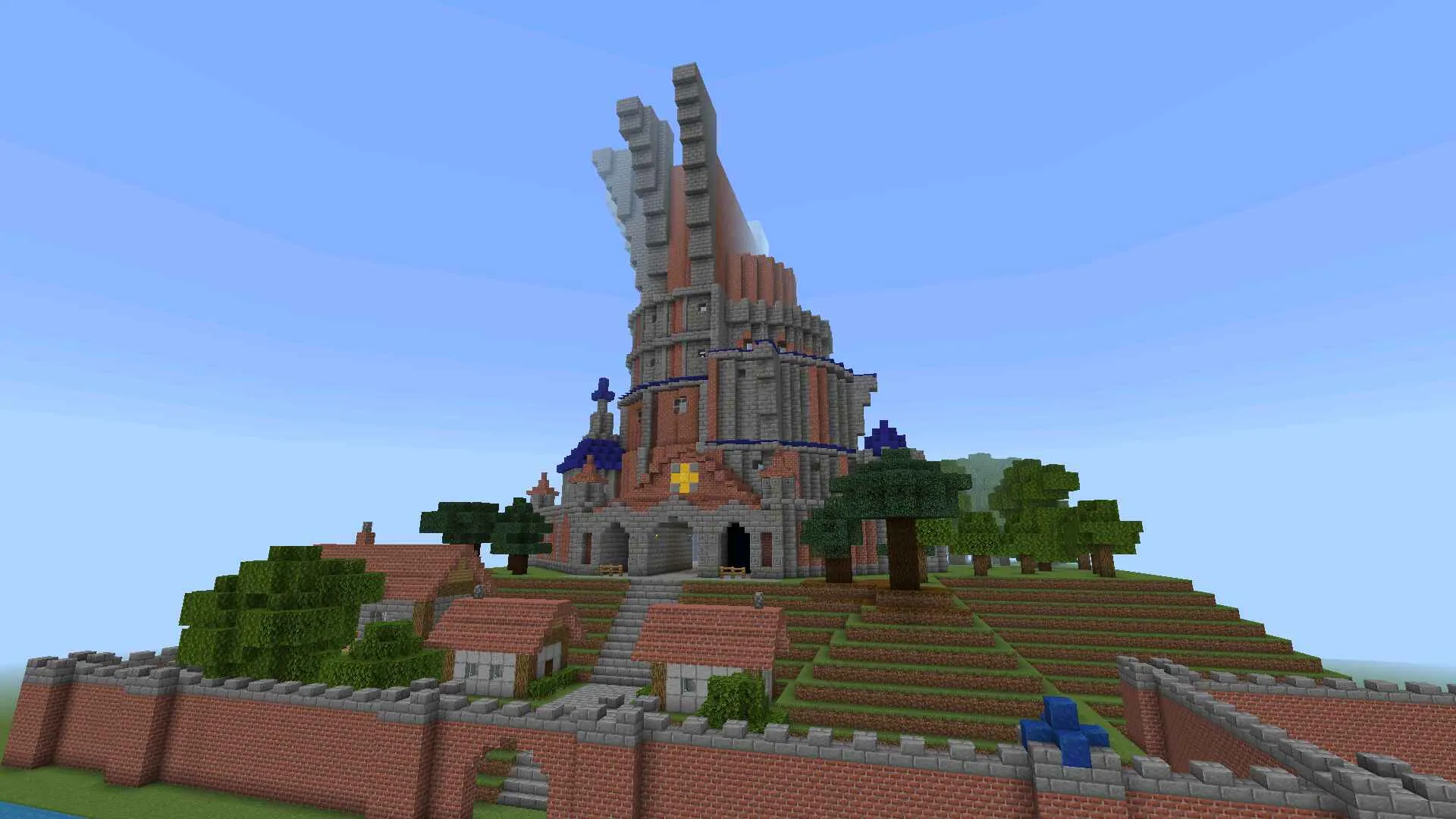 Башня из карты Покемон Город в Майнкрафт ПЕ