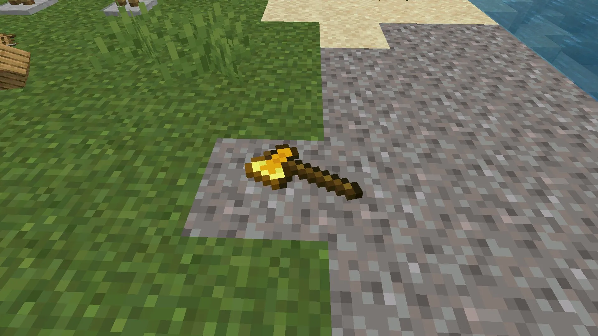 Топор из мода на физику предметов в Майнкрафт ПЕ