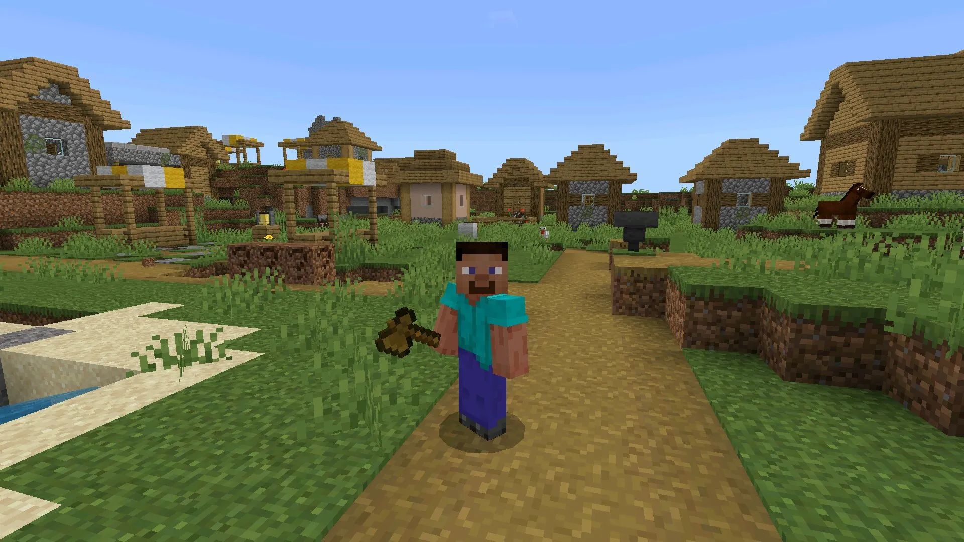 Топор из мода на прочность предметов в Майнкрафт ПЕ