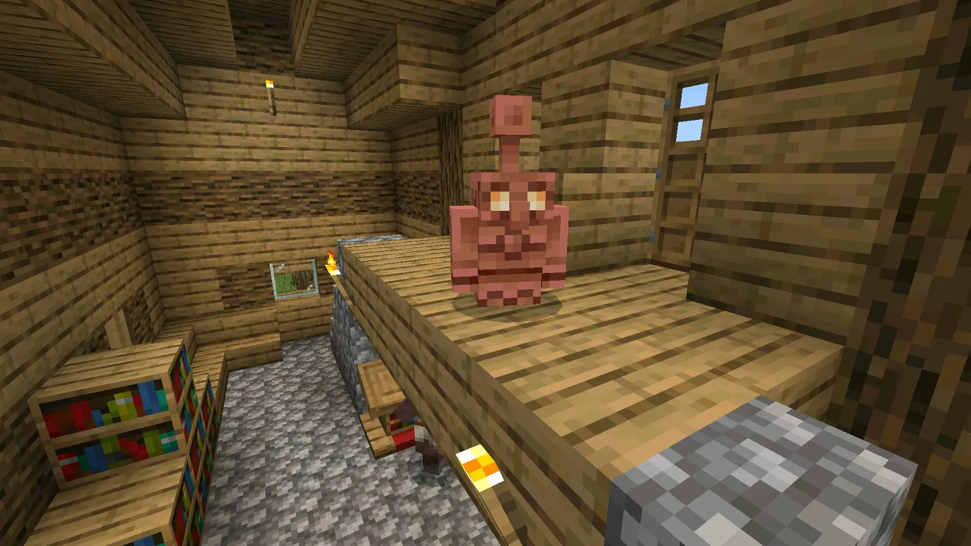 В доме из мода на перемещение предметов в Майнкрафт ПЕ
