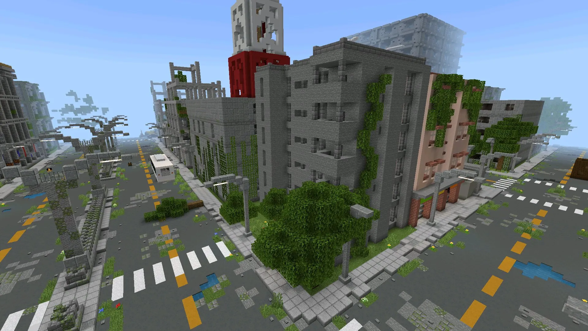 Скачать карту на Заброшенный Город в Майнкрафт ПЕ