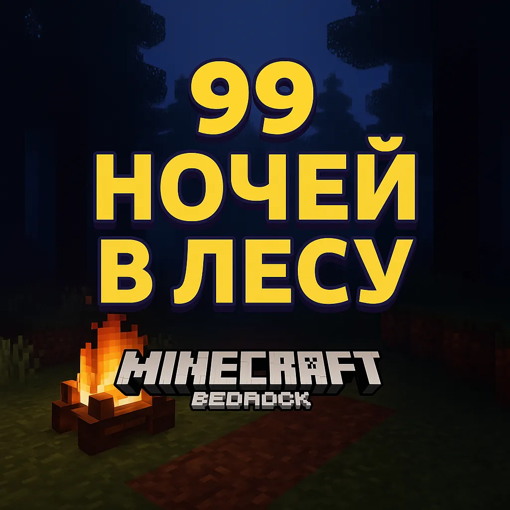 Погрузись в мир страха и выживания на карте 99 Ночей в лесу для Майнкрафт ПЕ!.