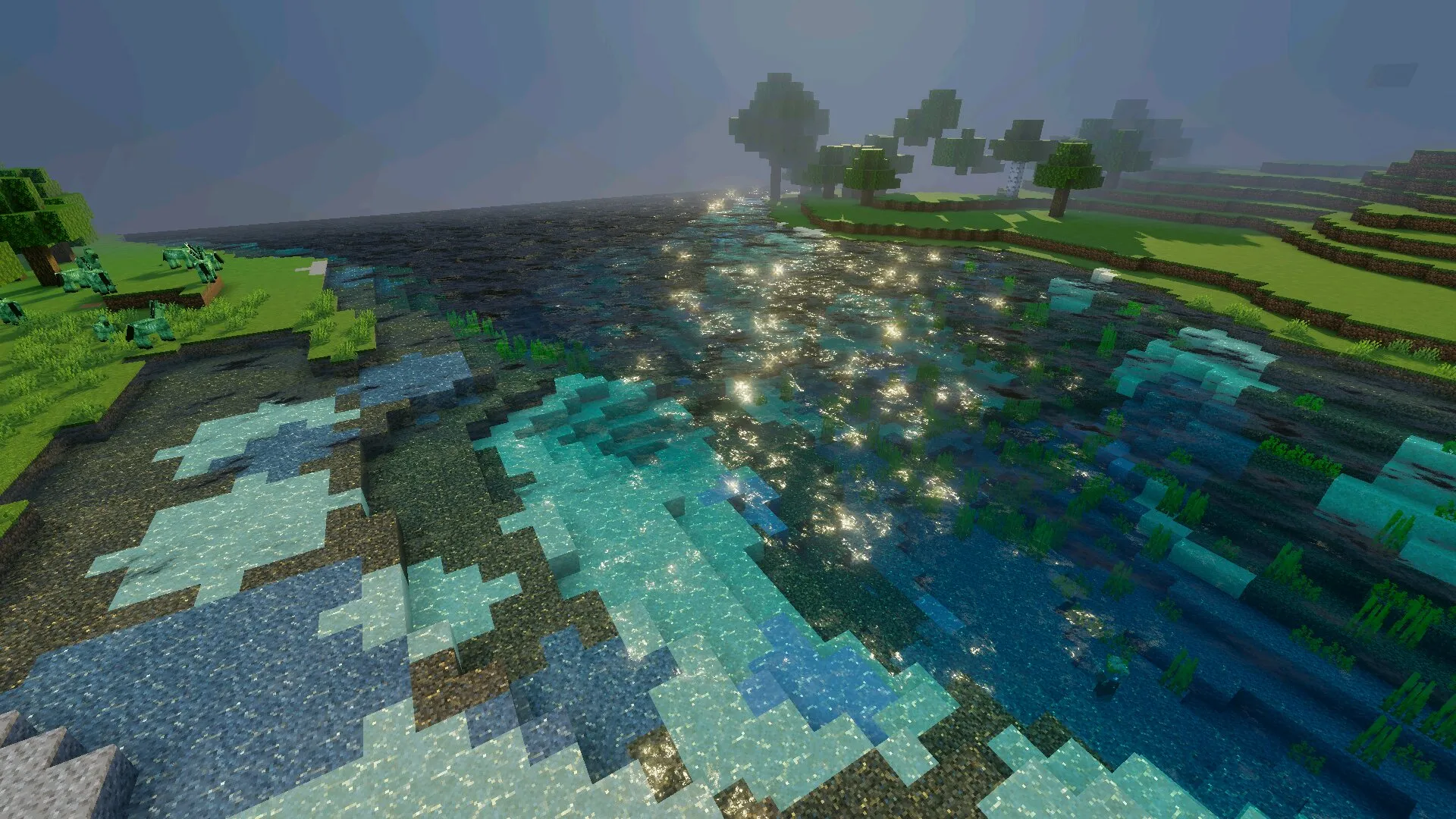 Блеск из мода на реалистичную воду в Майнкрафт ПЕ