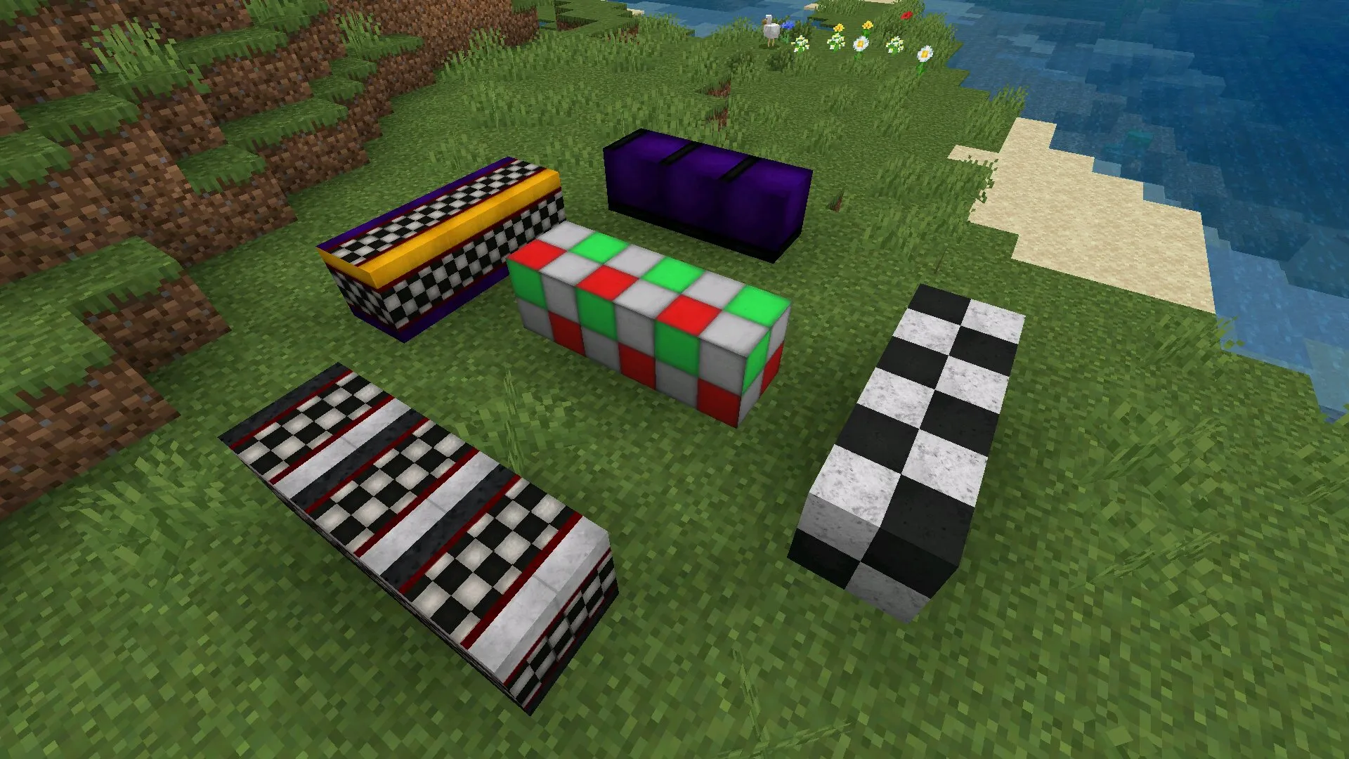 Блоки из мода на спринг костюм в Майнкрафт ПЕ