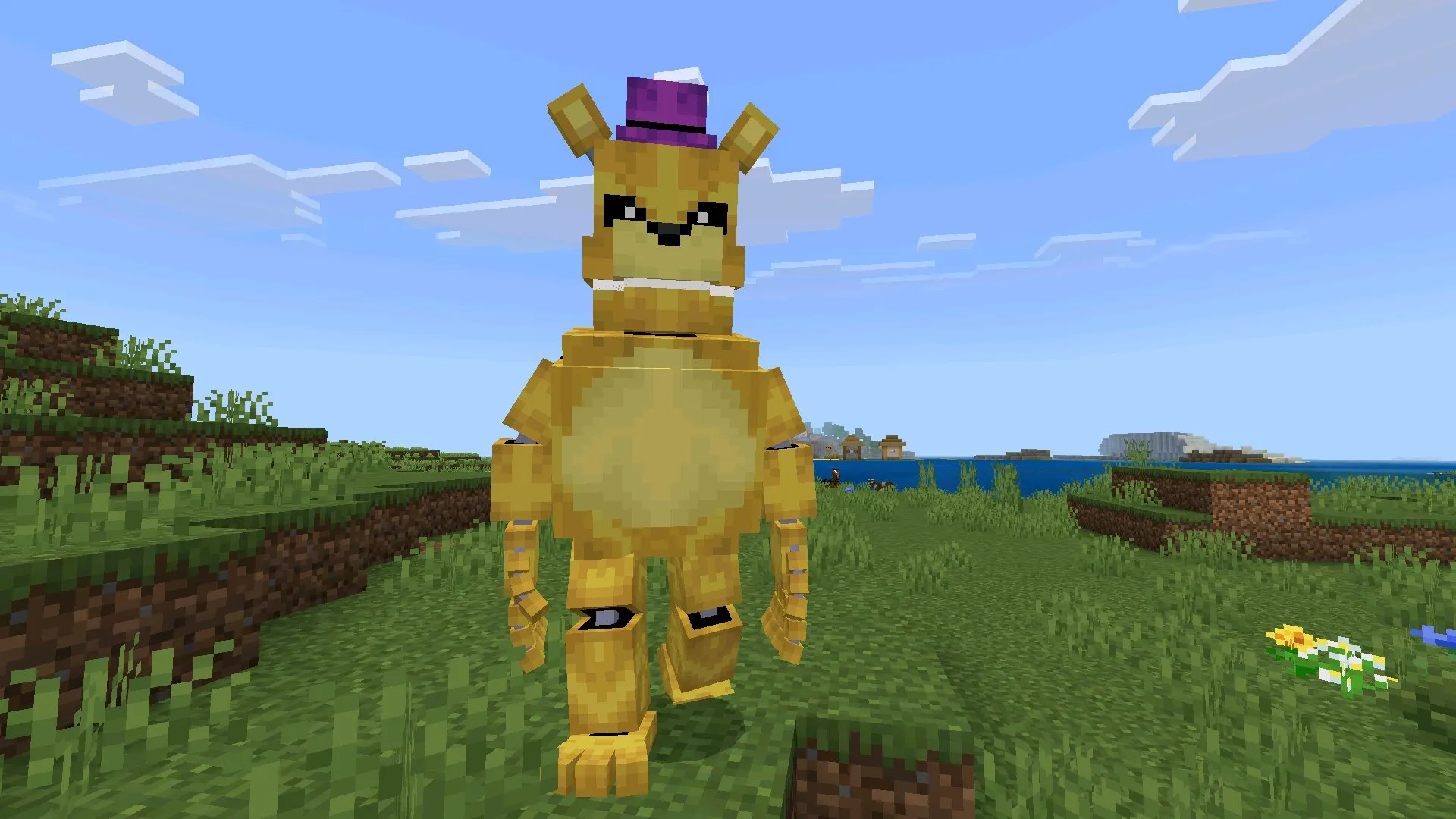 Босс нападает из мода на Фредди Фазбер в Майнкрафт ПЕ