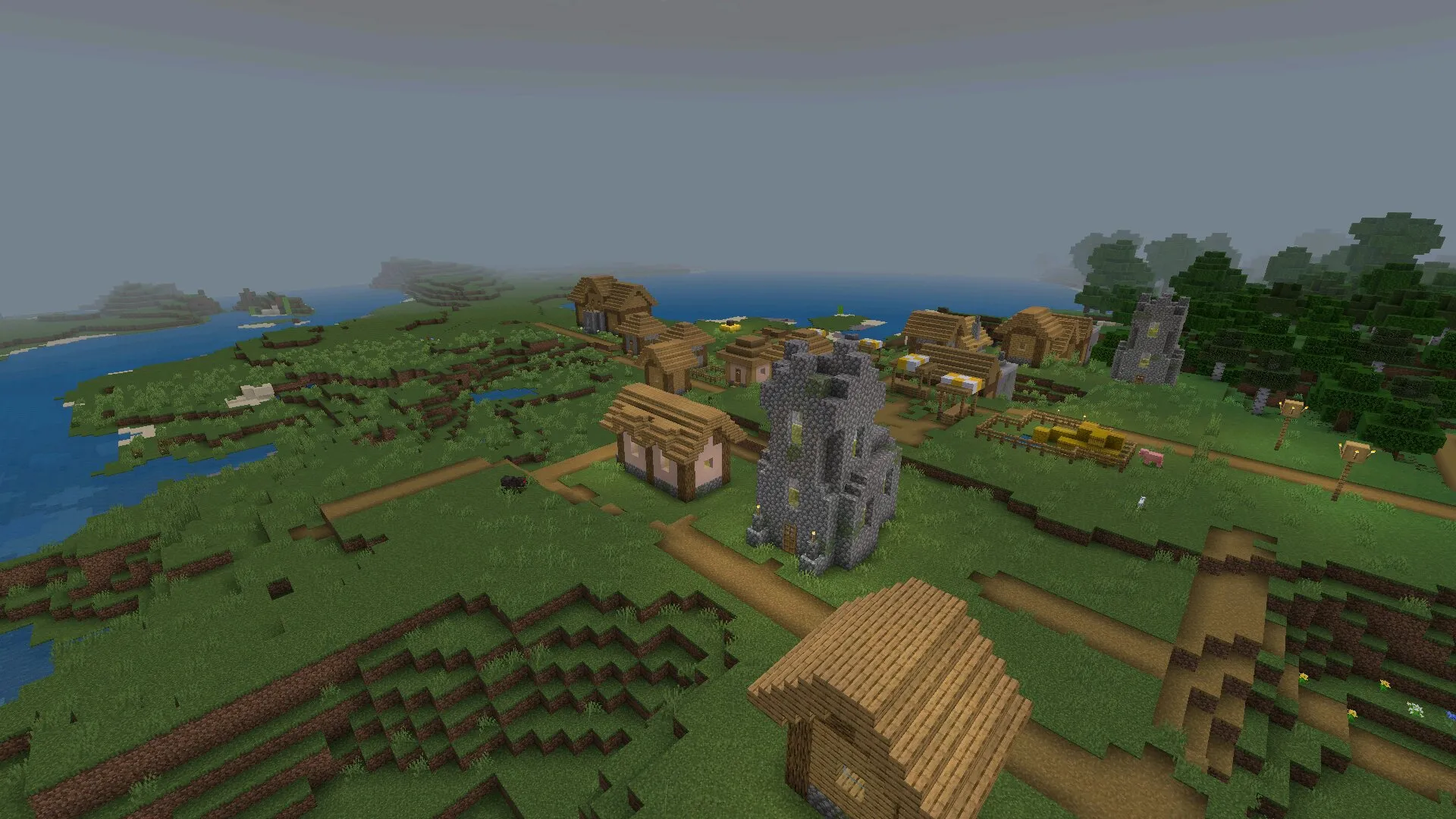 Деревня из мода на оптимизацию в Майнкрафт ПЕ