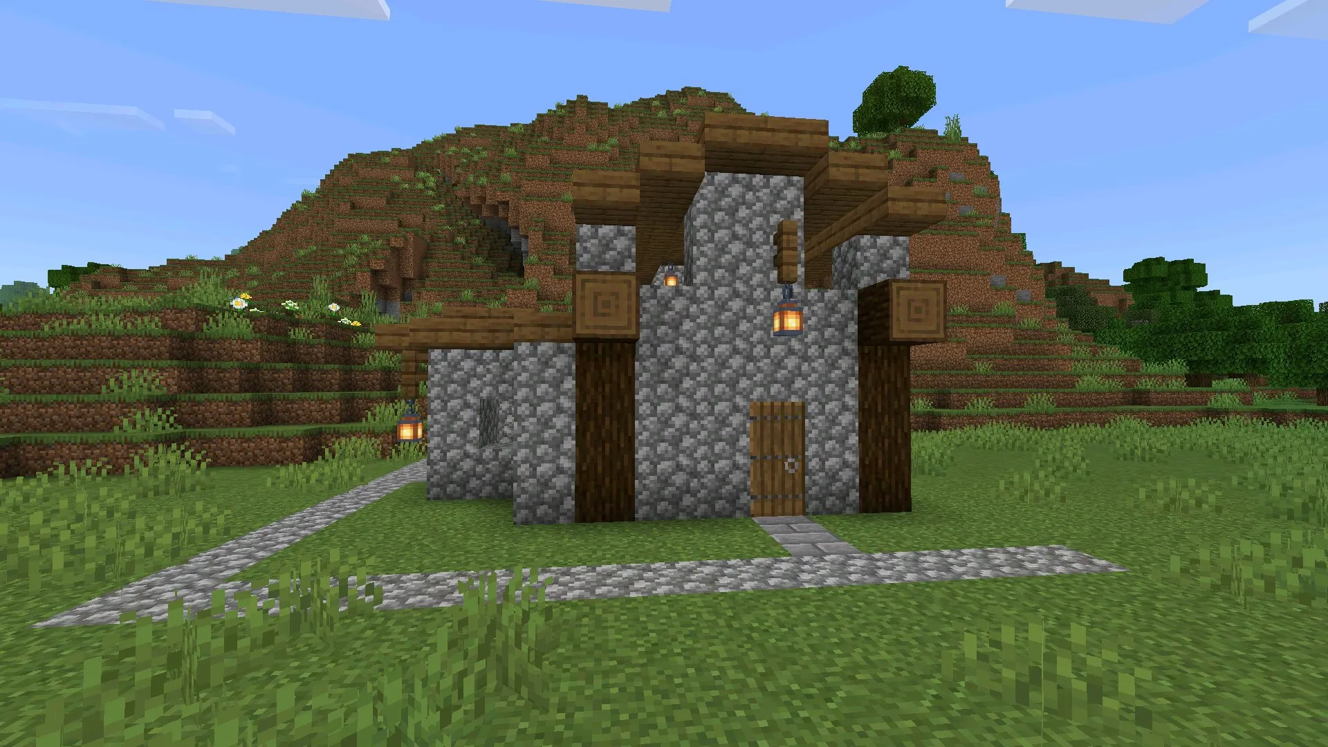 Дом из мода на спавн построек в Майнкрафт ПЕ