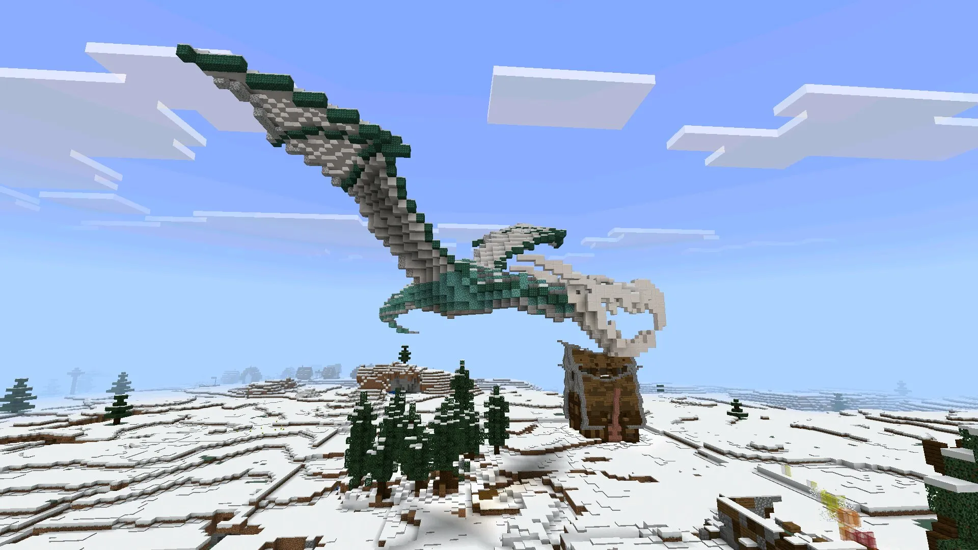 Дракон из мода на ледниковый период в Майнкрафт ПЕ