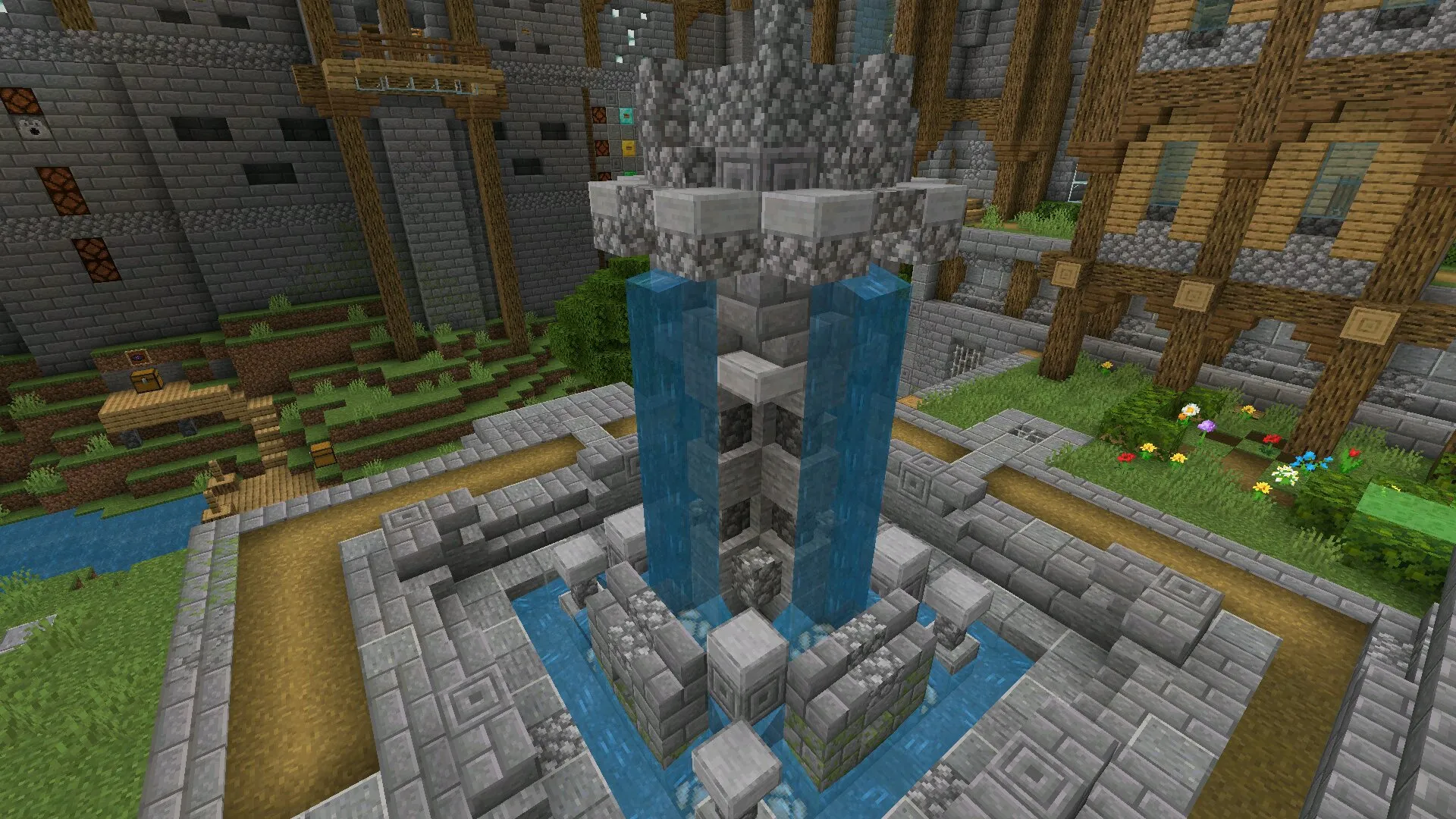 Фонтан из карты на мини игры в Майнкрафт ПЕ