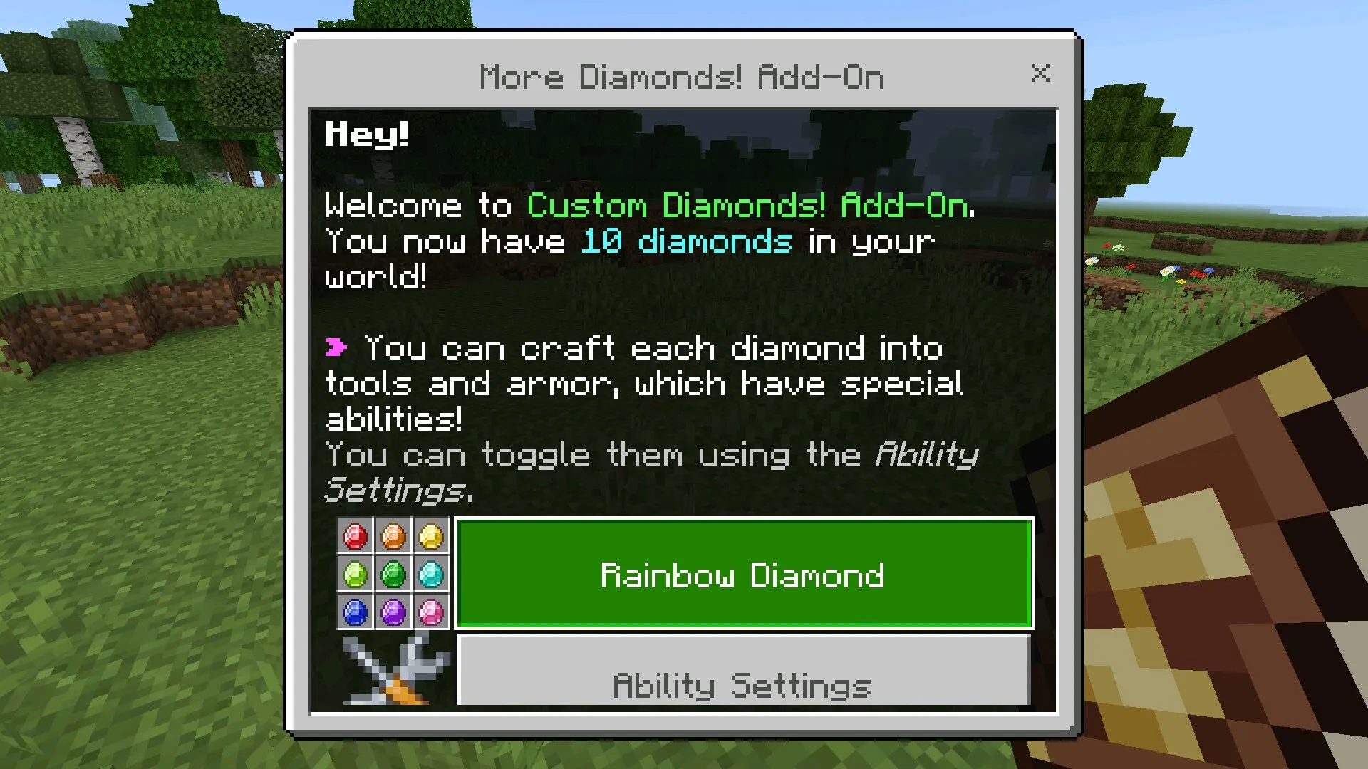 Гайд из мода на алмазы в Майнкрафт ПЕ