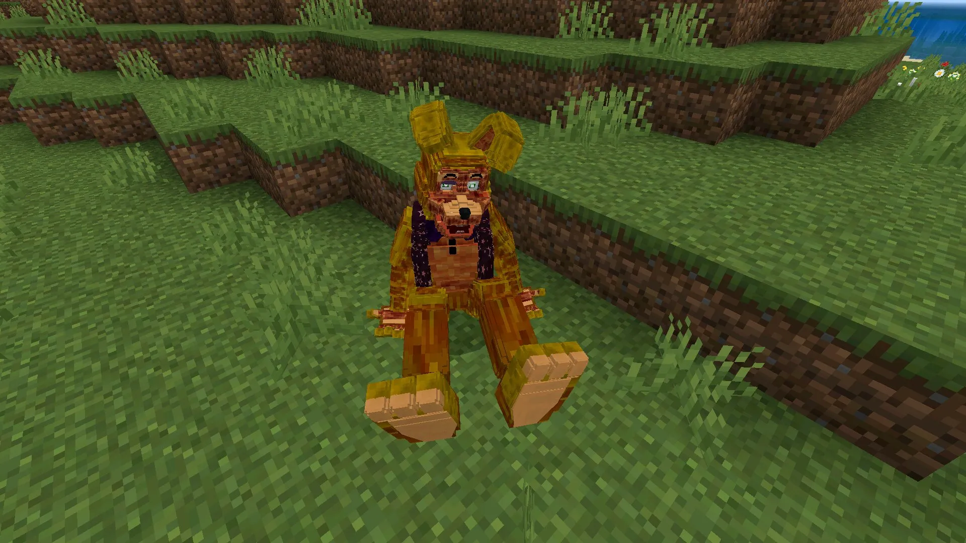 Герой сидит из мода на спринг костюм в Майнкрафт ПЕ