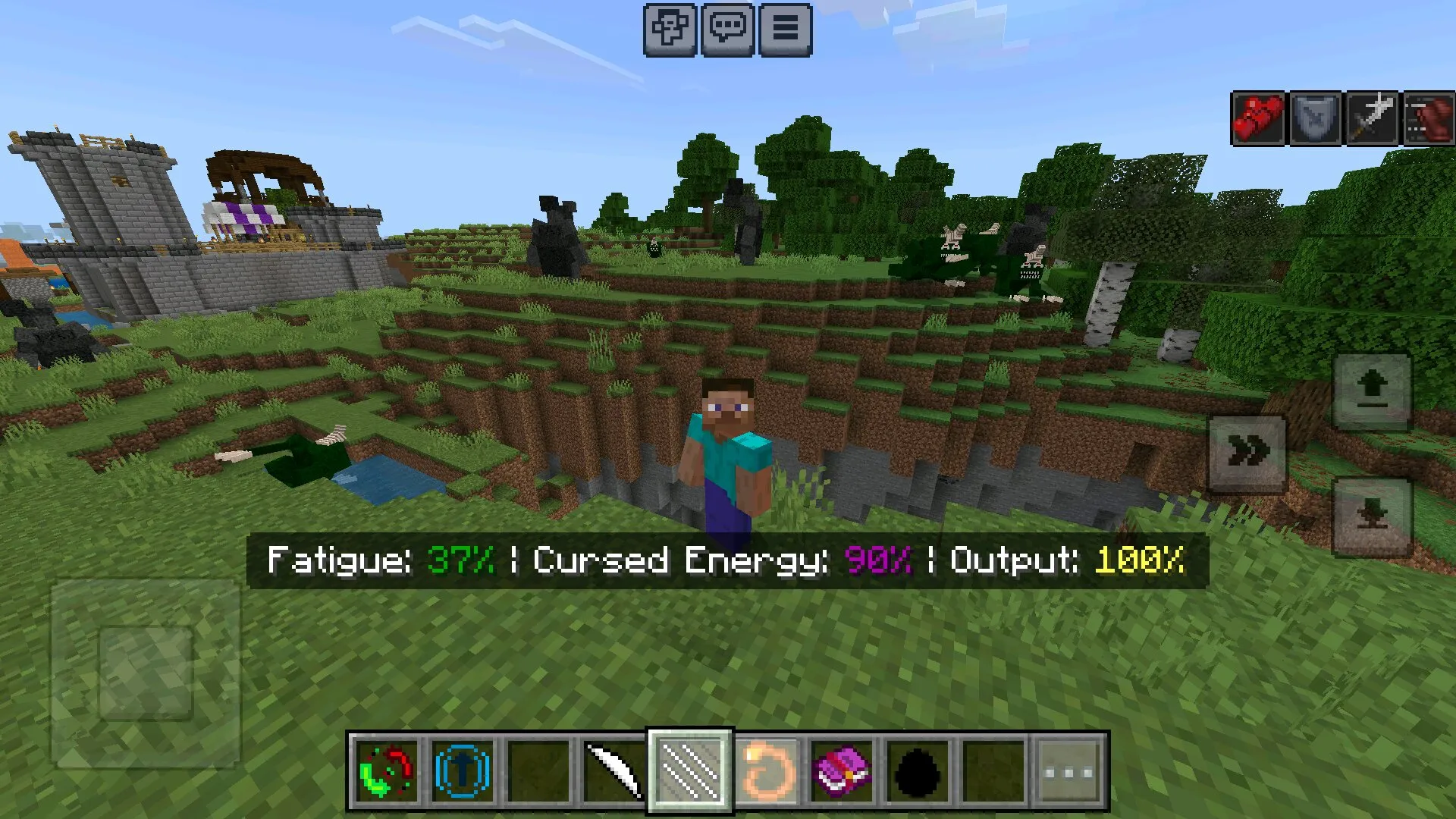 Интерфейс из мода Jujutsu Craft в Майнкрафт ПЕ