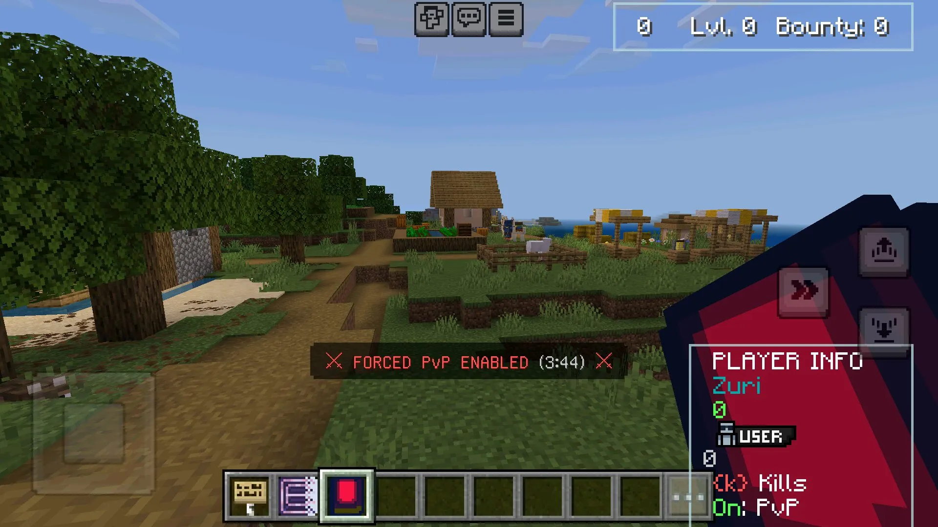 Интерфейс из мода для создания сервера в Майнкрафт ПЕ