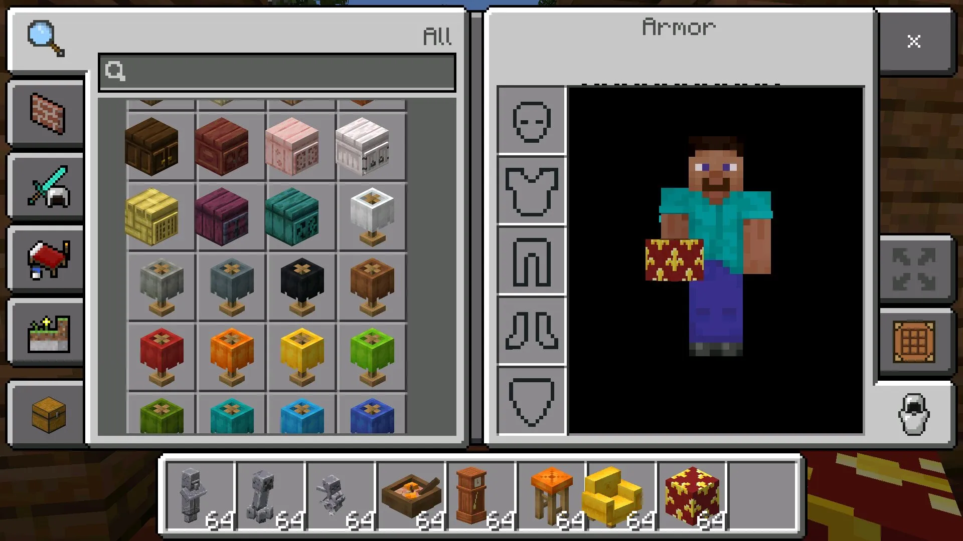 Инвентарь из мода на фурнитуру в Майнкрафт ПЕ