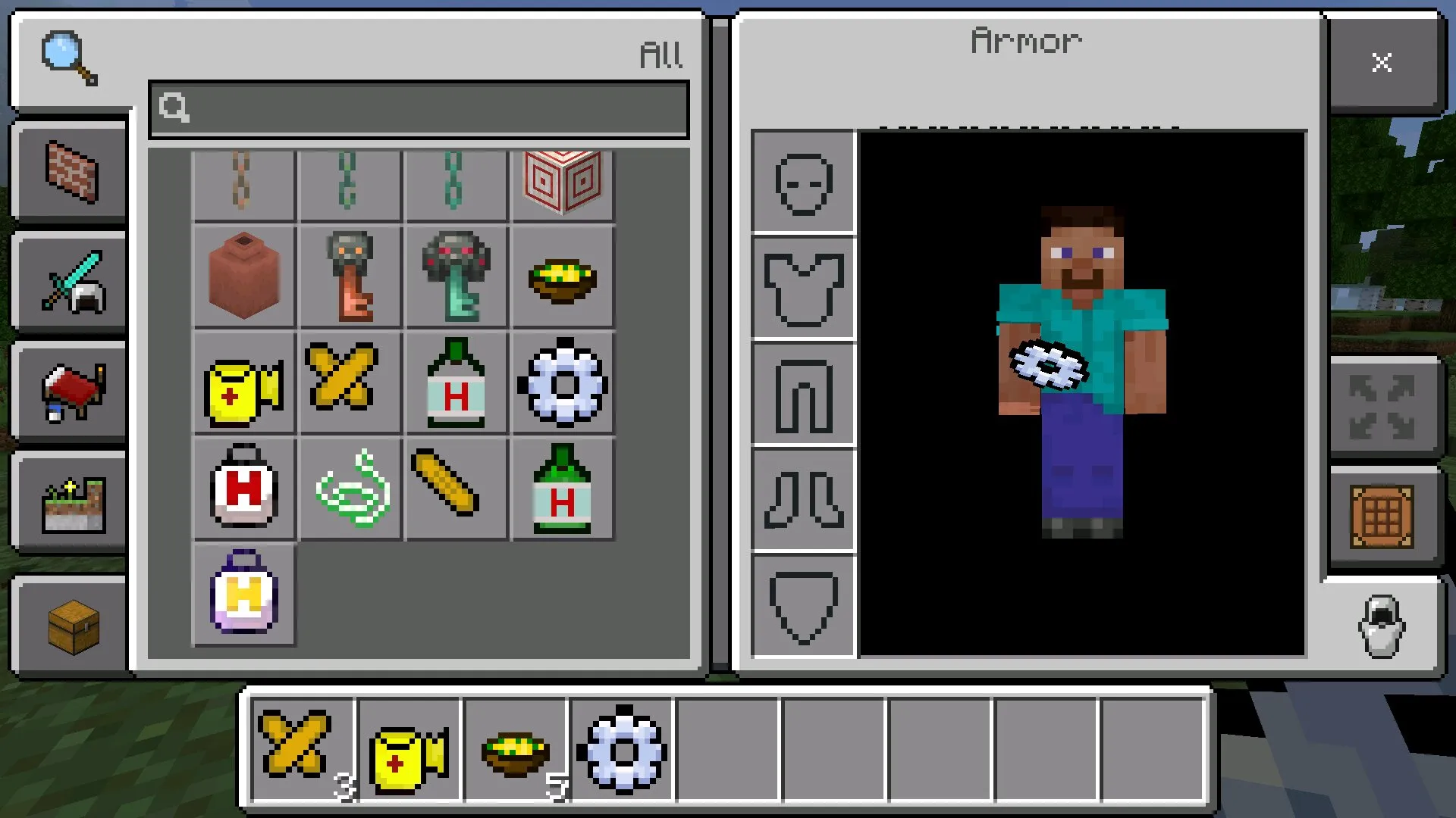 Инвентарь из мода на аптечку в Майнкрафт ПЕ