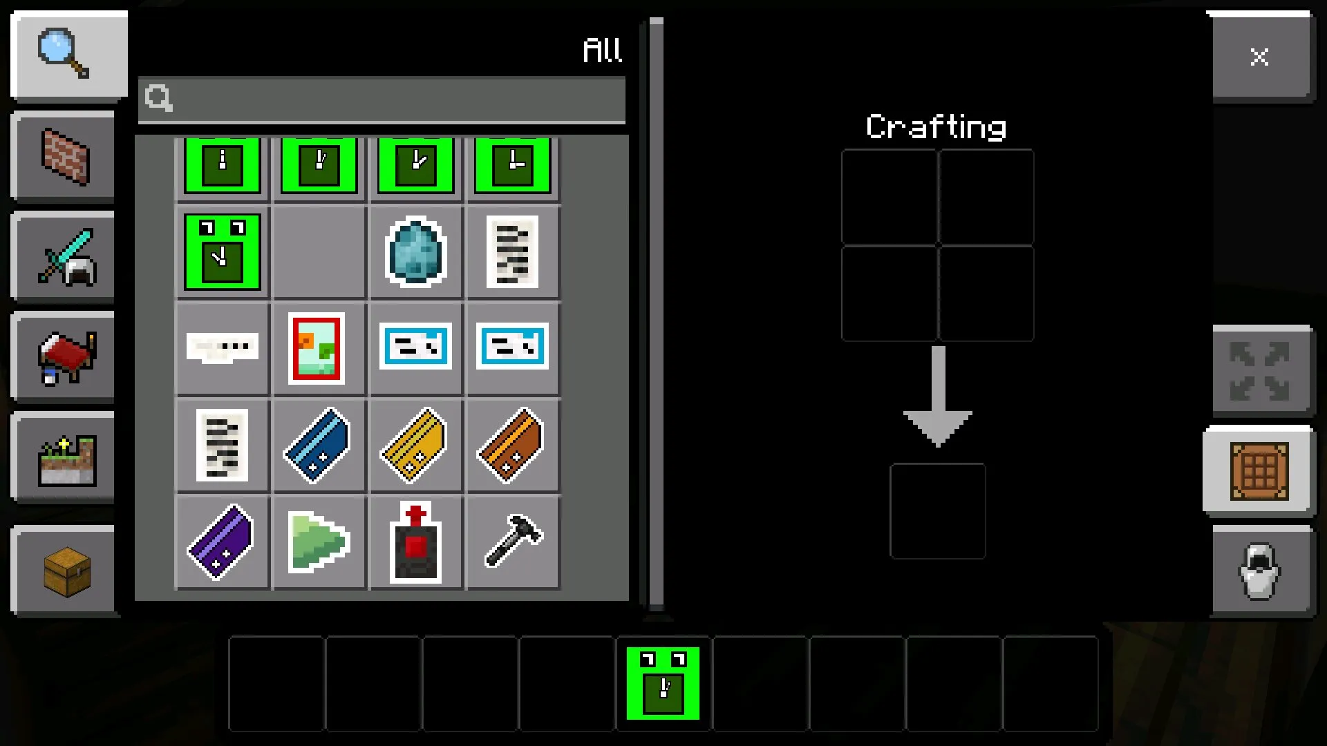 Инвентарь из мода на сад банбан в Майнкрафт ПЕ