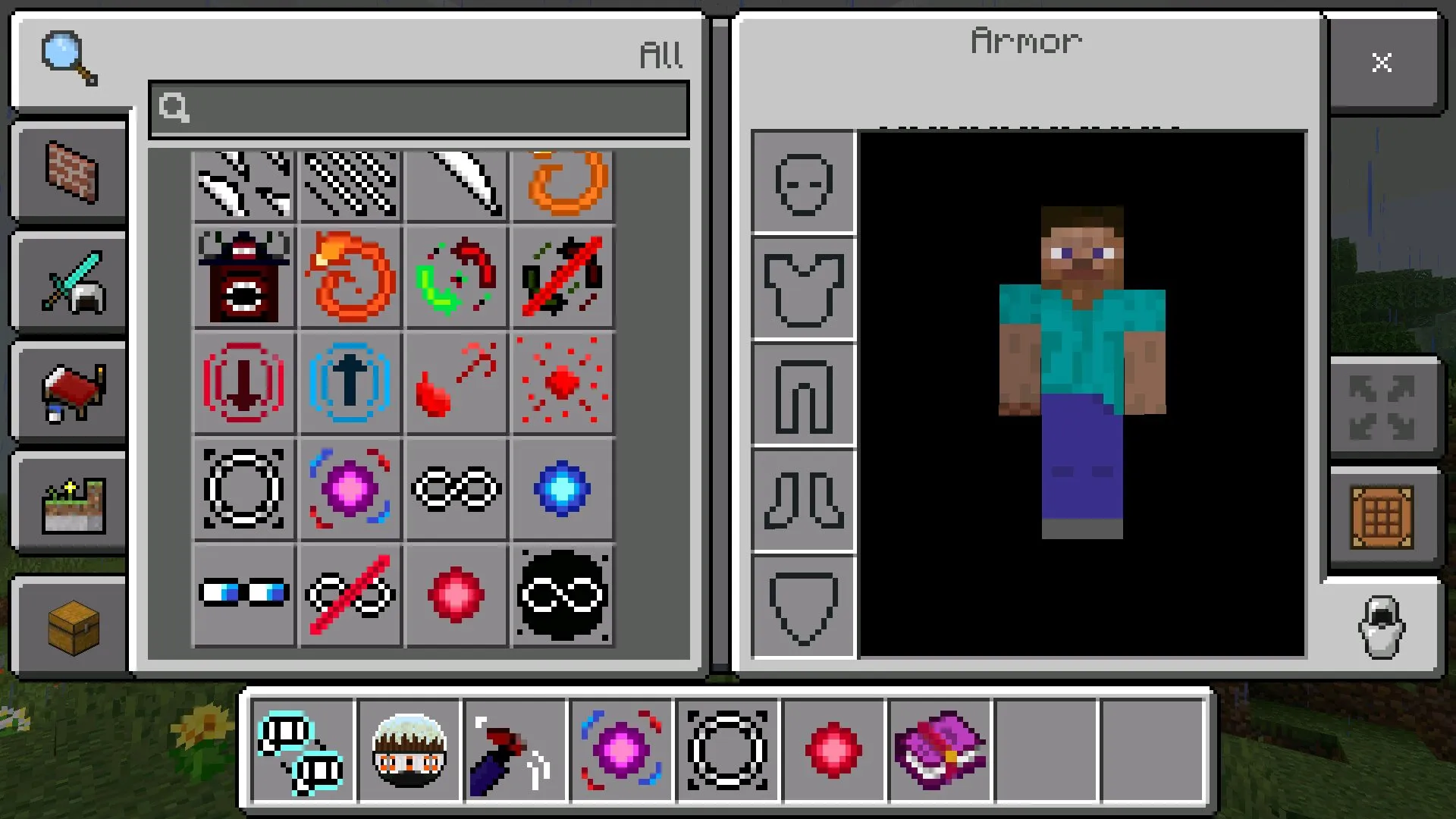 Инвентарь из мода Jujutsu Craft в Майнкрафт ПЕ