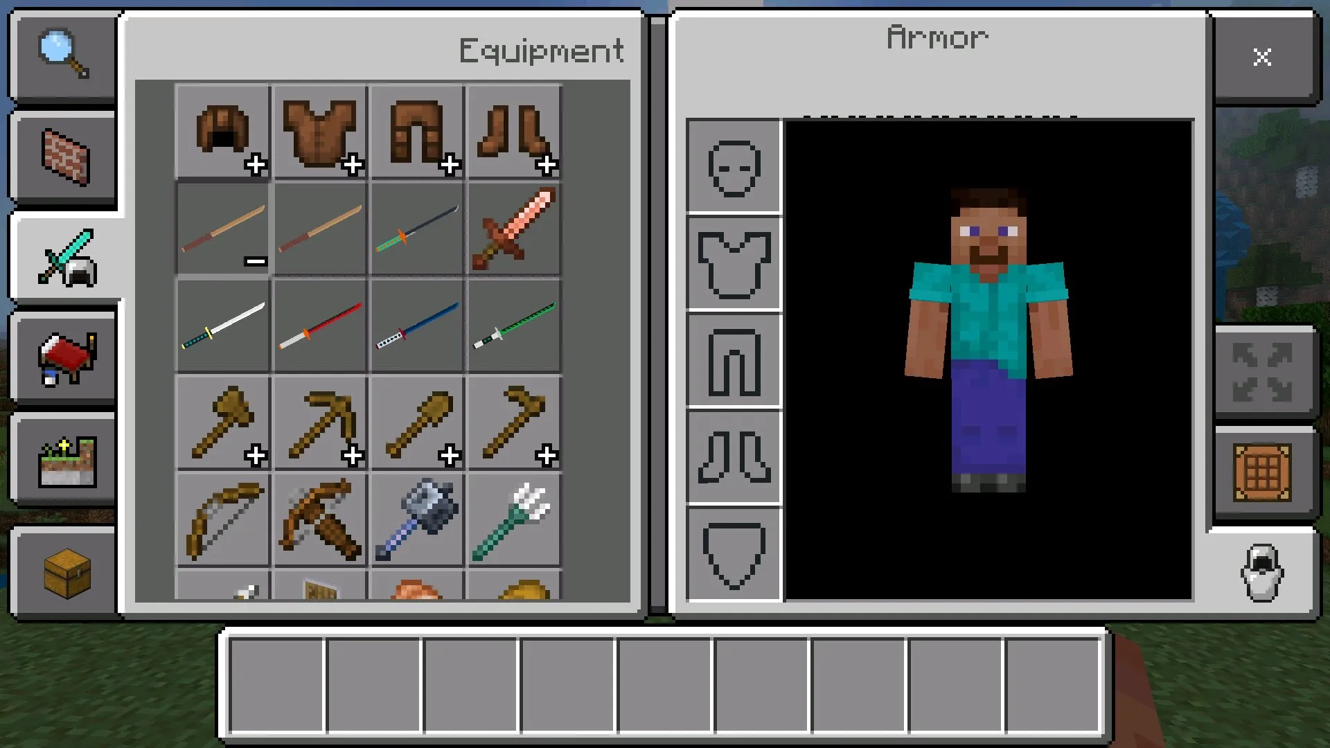 Инвентарь из мода КРД в Майнкрафт ПЕ