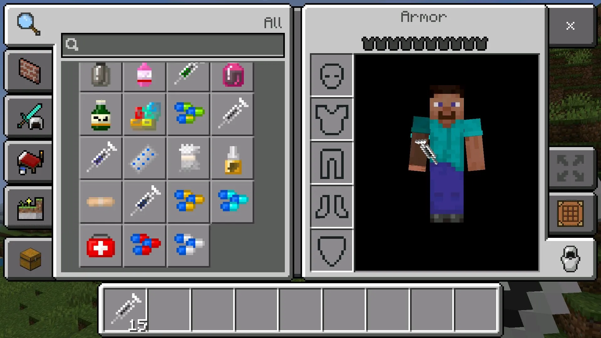 Инвентарь из мода на аптечку в Майнкрафт ПЕ
