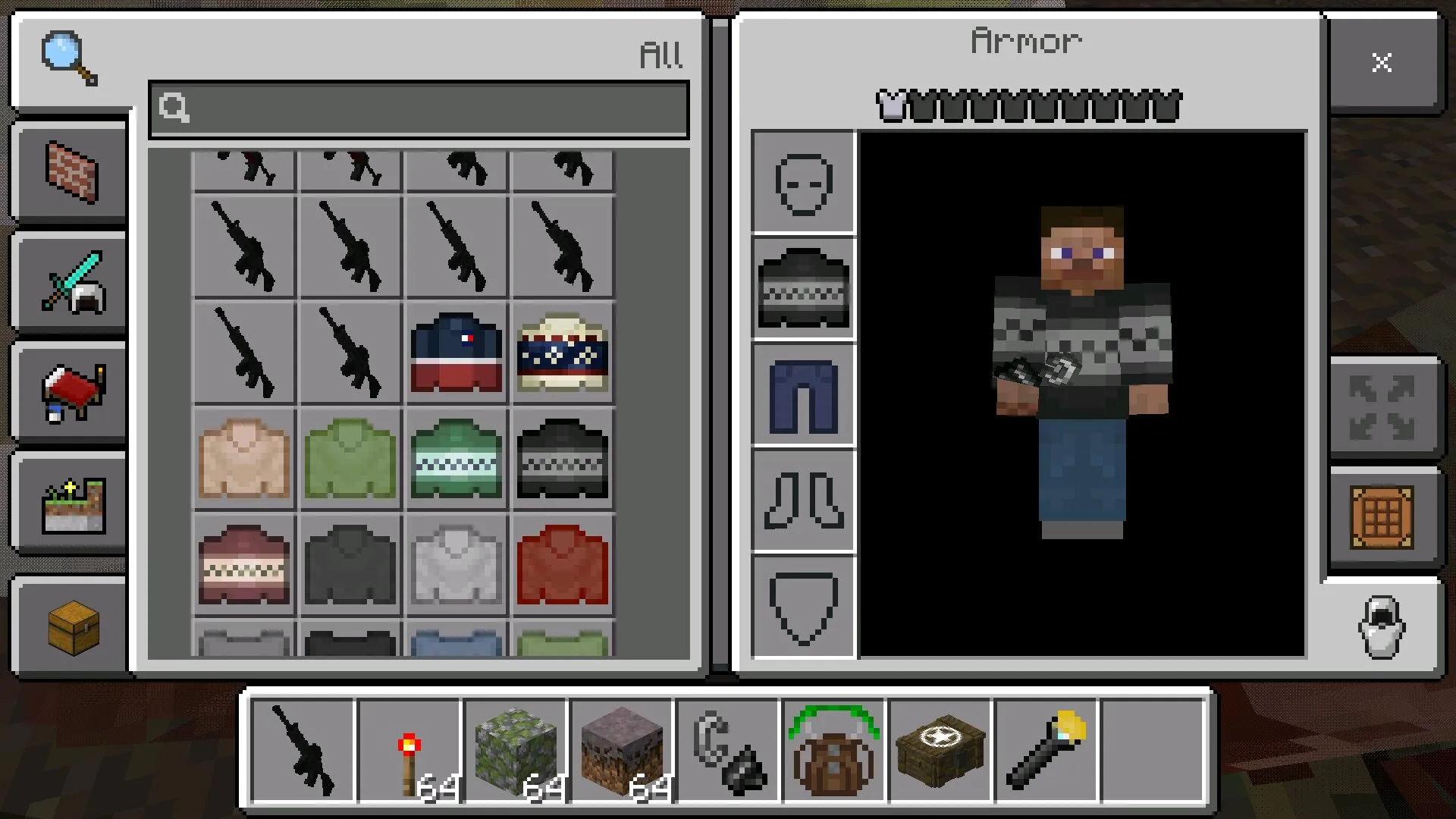 Инвентарь из страшных модов 100 дней в Майнкрафт ПЕ