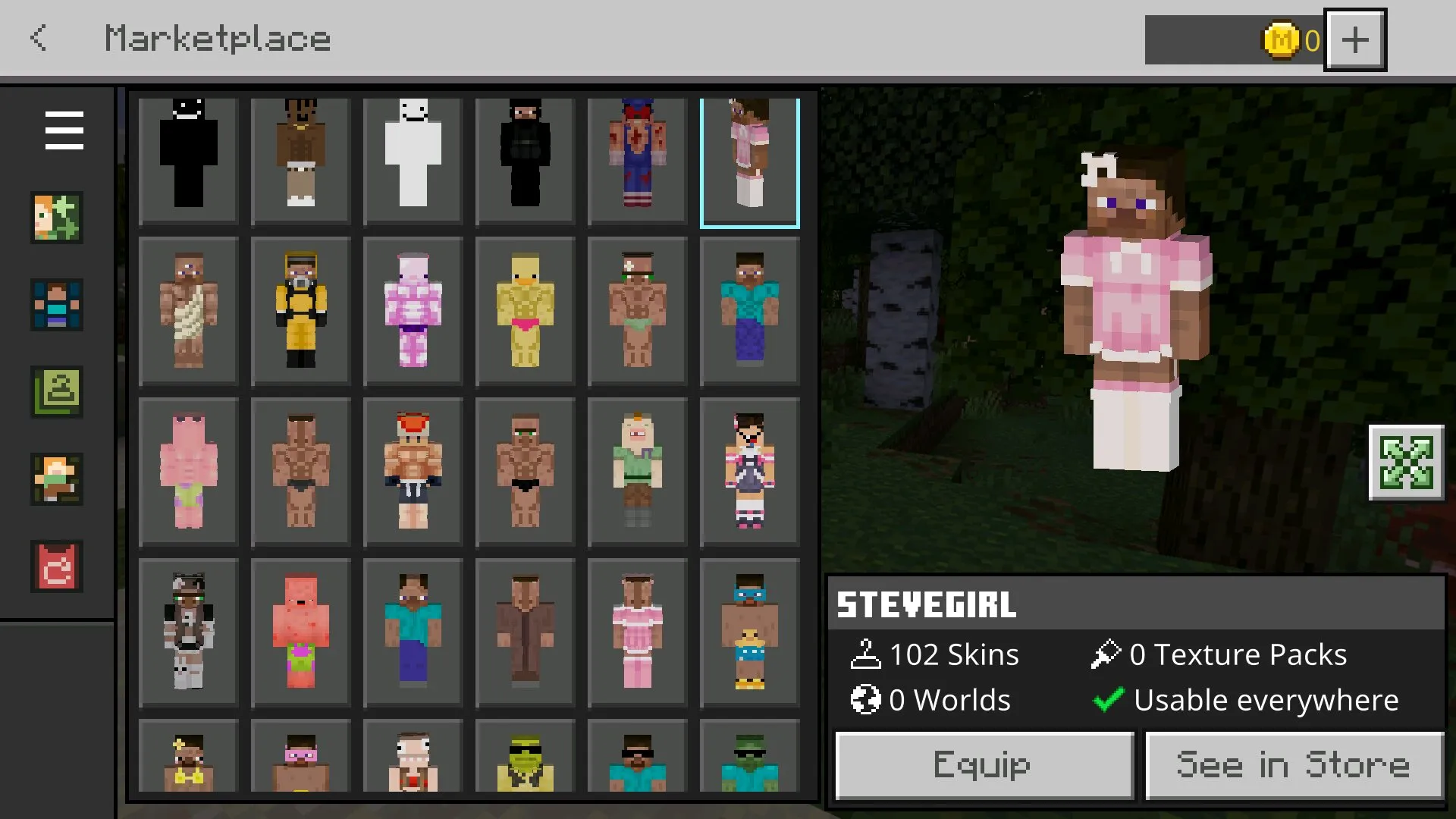 Костюм из мода на смену скина в Майнкрафт ПЕ