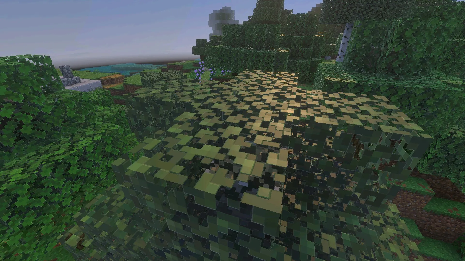 Листики из текстур блоков в Майнкрафт ПЕ