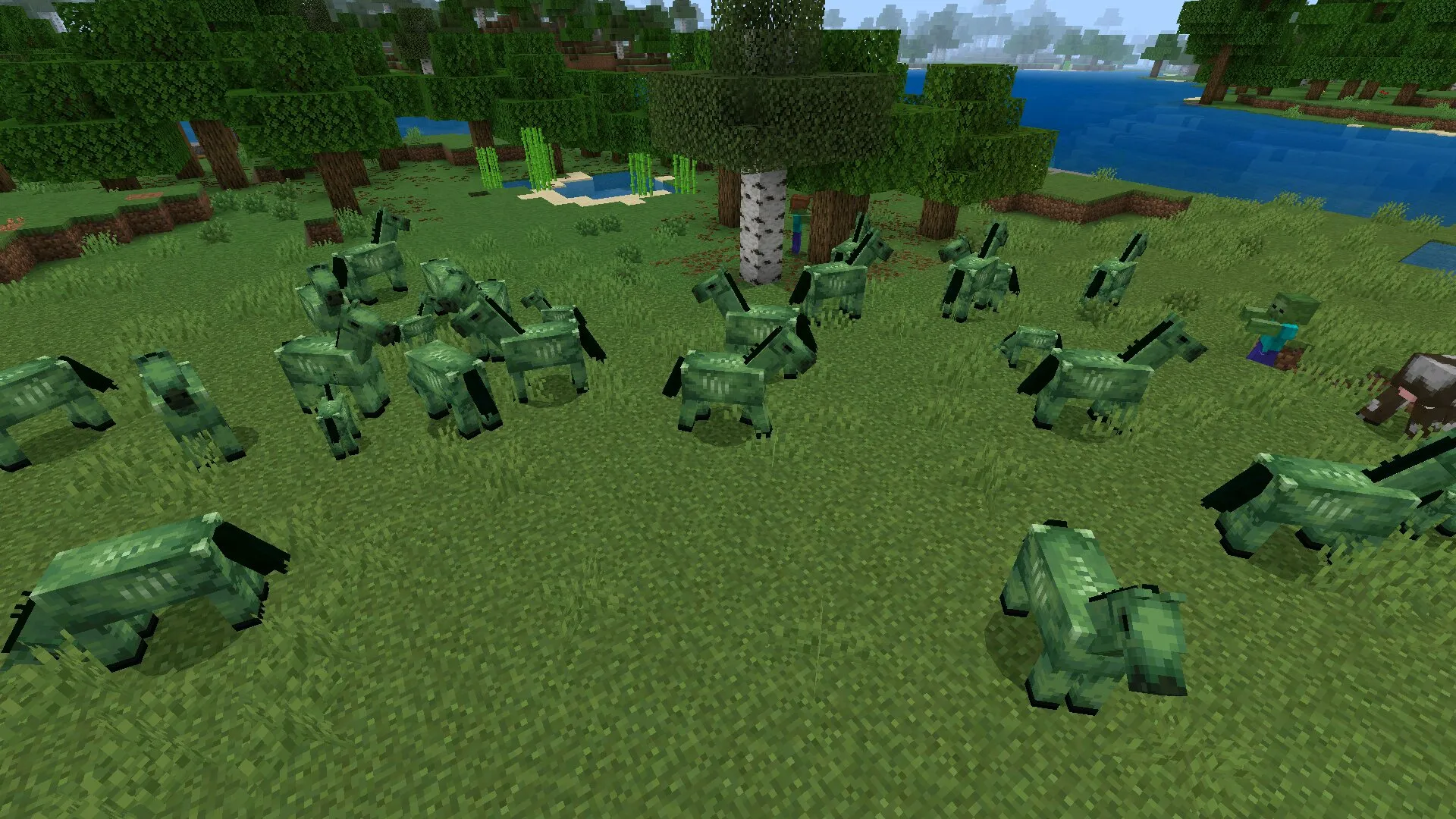 Лошади из мода на спавн зомби в Майнкрафт ПЕ