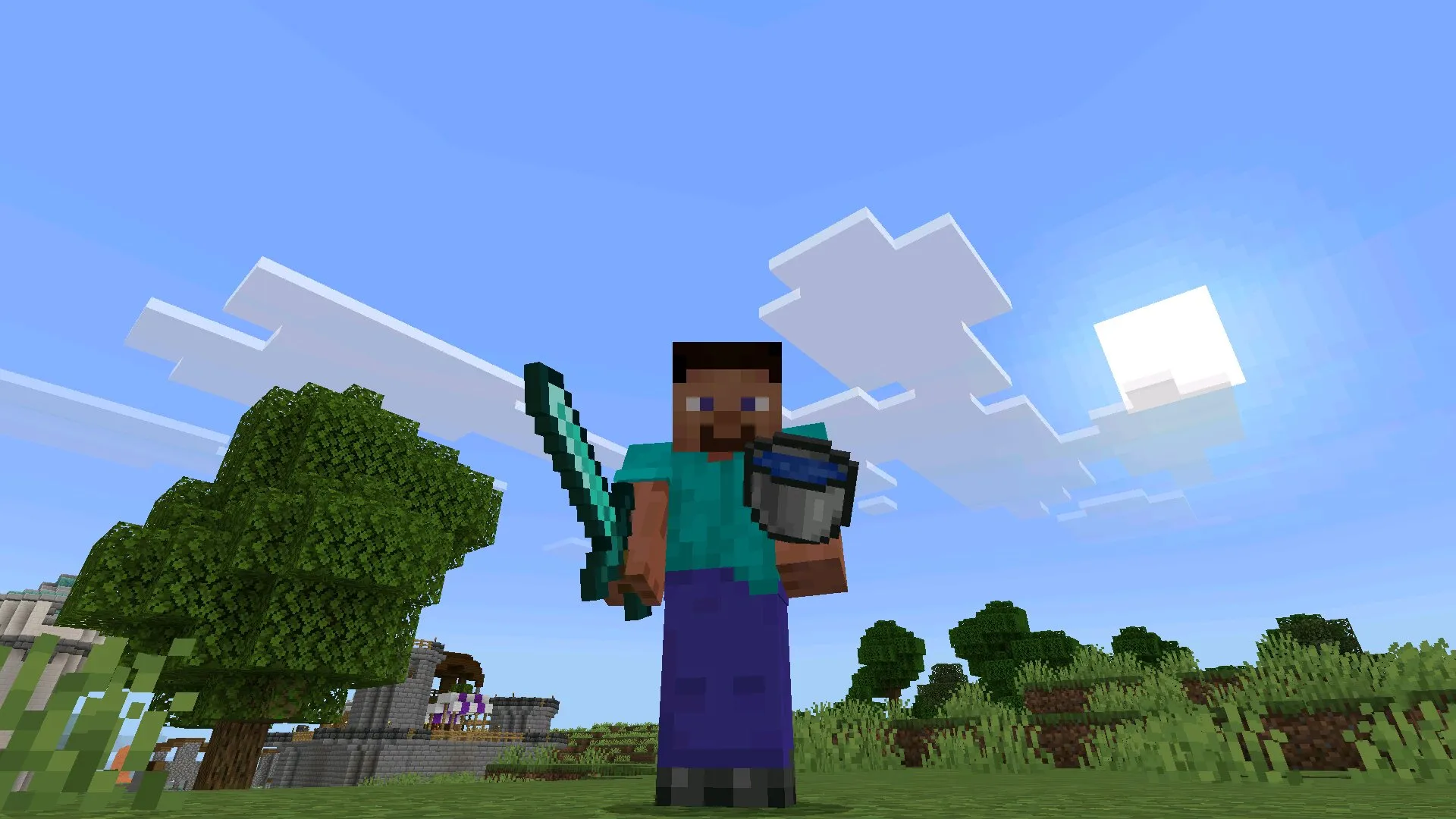 Скачать мод на предметы в левой руке в Майнкрафт ПЕ