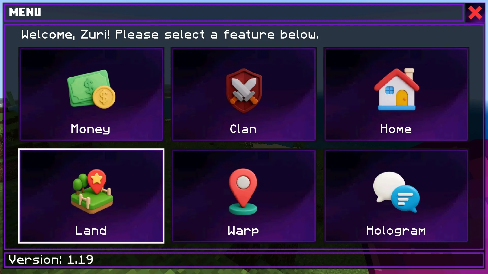 Меню из модов для игры на сервере в Майнкрафт ПЕ