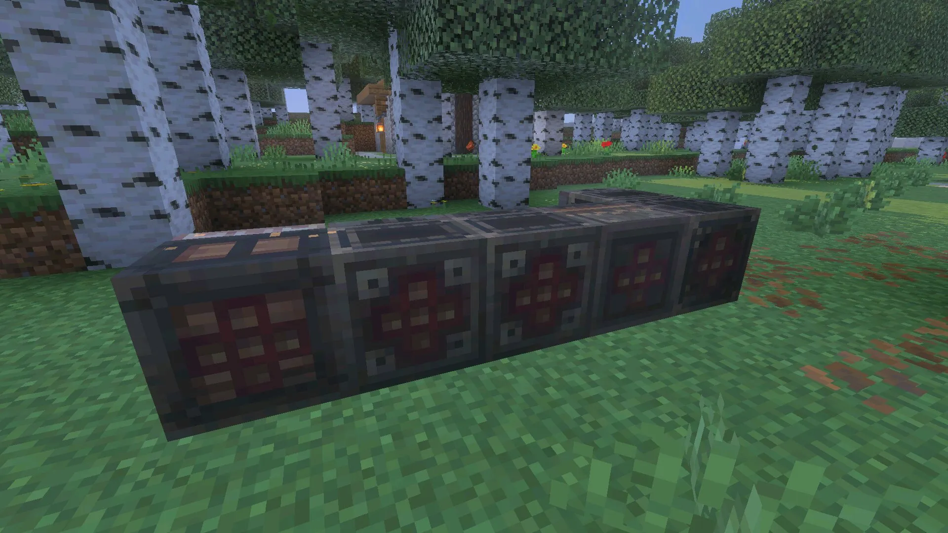 Много кубов из мода на блоки ловушки в Майнкрафт ПЕ