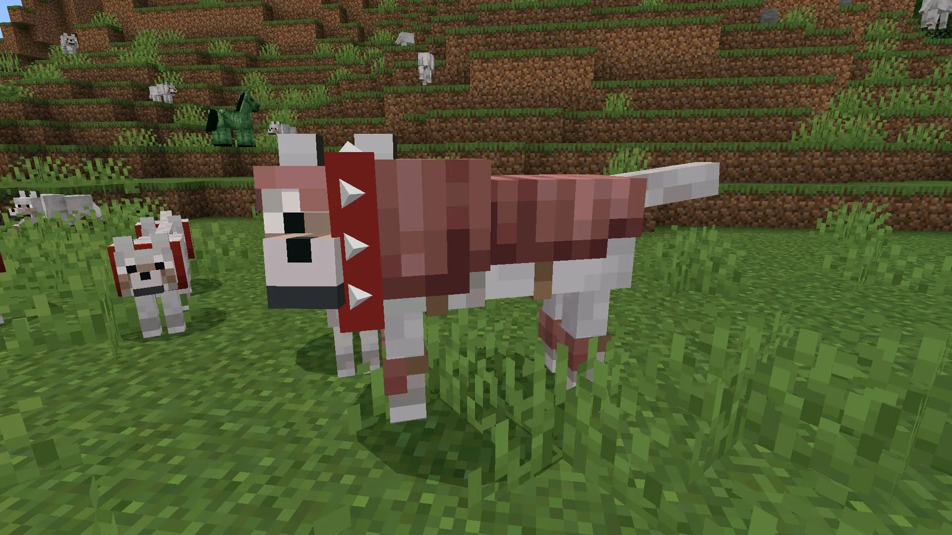 Моб из мода на волков в Майнкрафт ПЕ