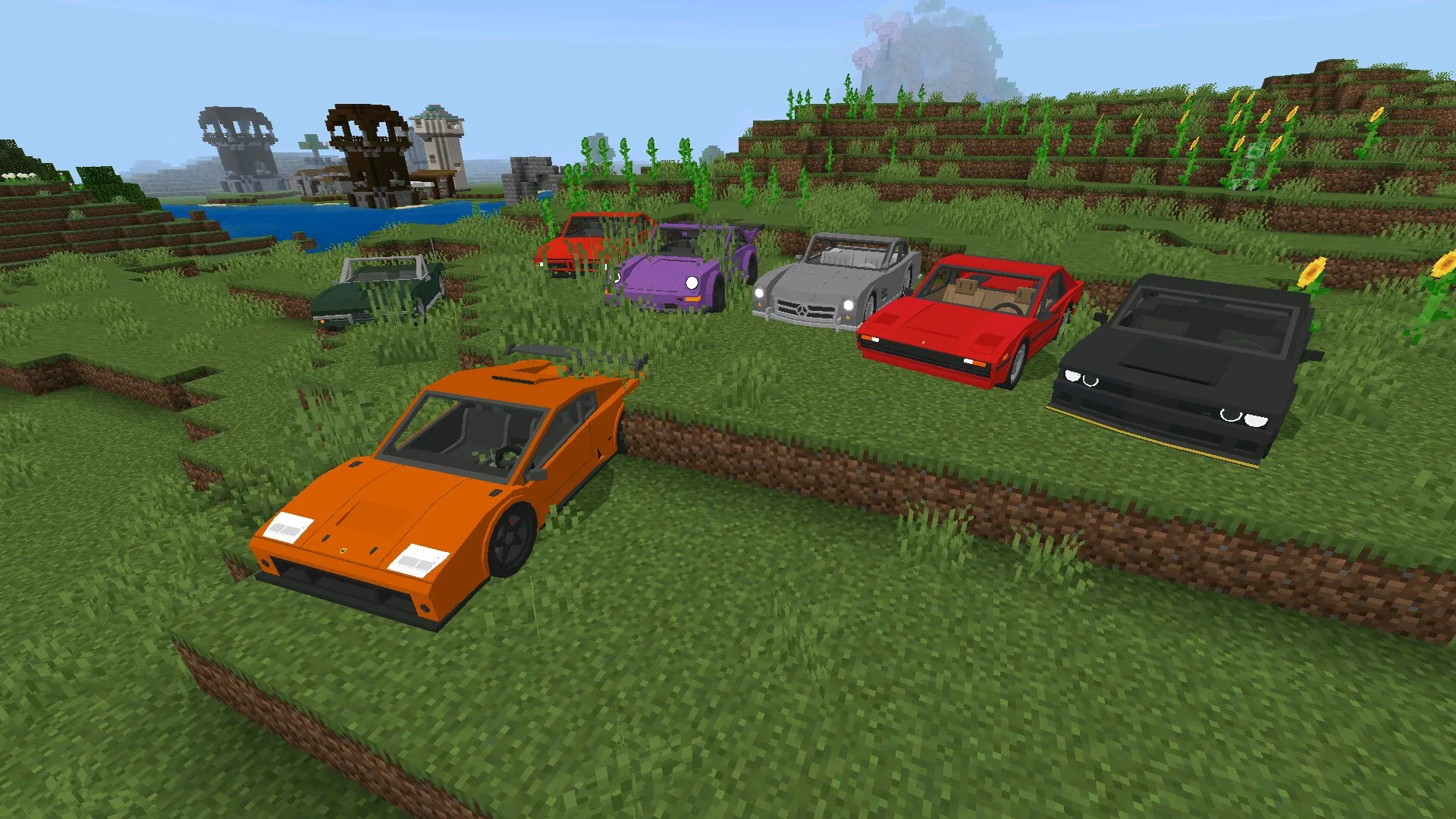 Модели из мода на заброшенные машины в Майнкрафт ПЕ